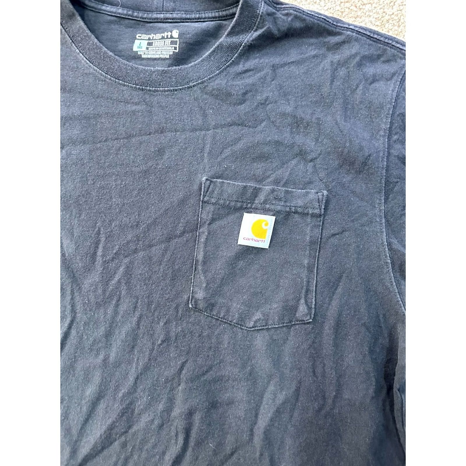 Carhartt VINTAGE Carhartt Shirt Mens Large Tall Patch Pocket Black Carhartt Original Fit 00s Shirt Mens Big & Tall Short Sleeve Crew Neck Cotton Knit Workwear Size US L / EU 52-54 / 3 - 2 Thumbnail