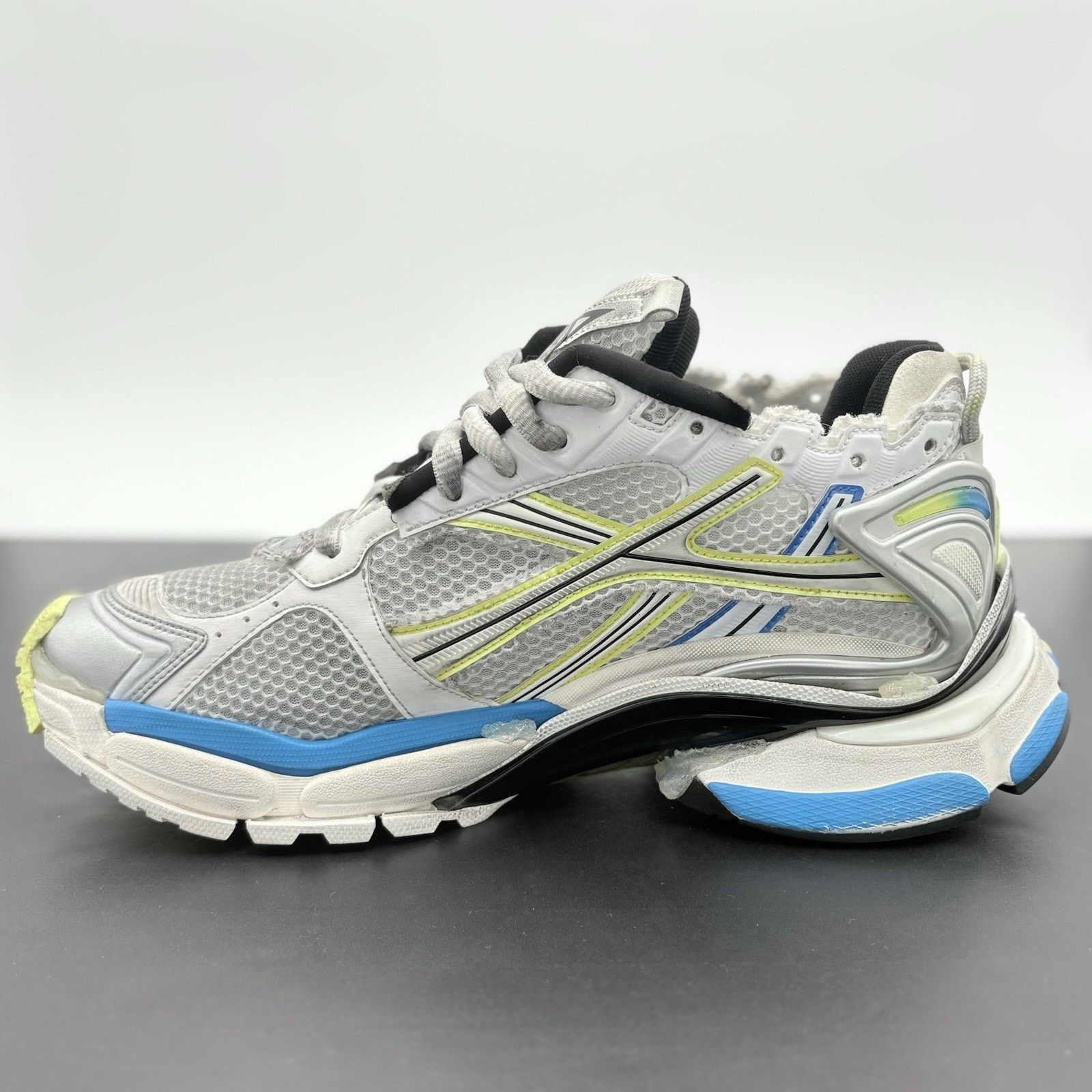Balenciaga Balenciaga Runner ' White Yellow Blue ' EXCELLENT CONDITION! Size US 12 / EU 45 - 4 Thumbnail