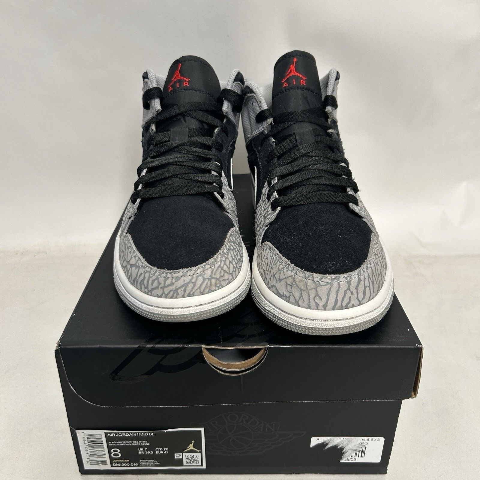 Jordan Brand Nike Air Jordan 1 Mid Retro SE “Elephant Toe/Cement Grey” Size US 8 / EU 41 - 2 Thumbnail