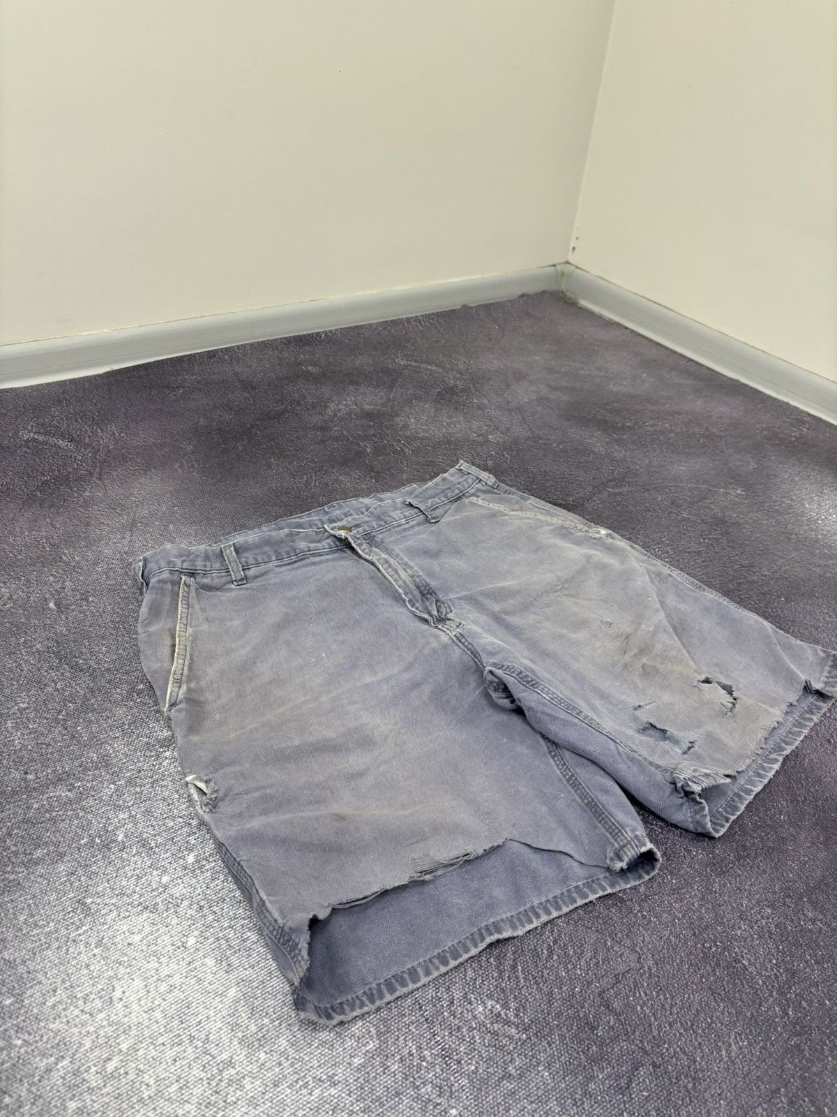 Carhartt Vintage 90s Carhartt Gray Work Hype Baggy Shorts Jorts Size US 36 / EU 52 - 9 Thumbnail