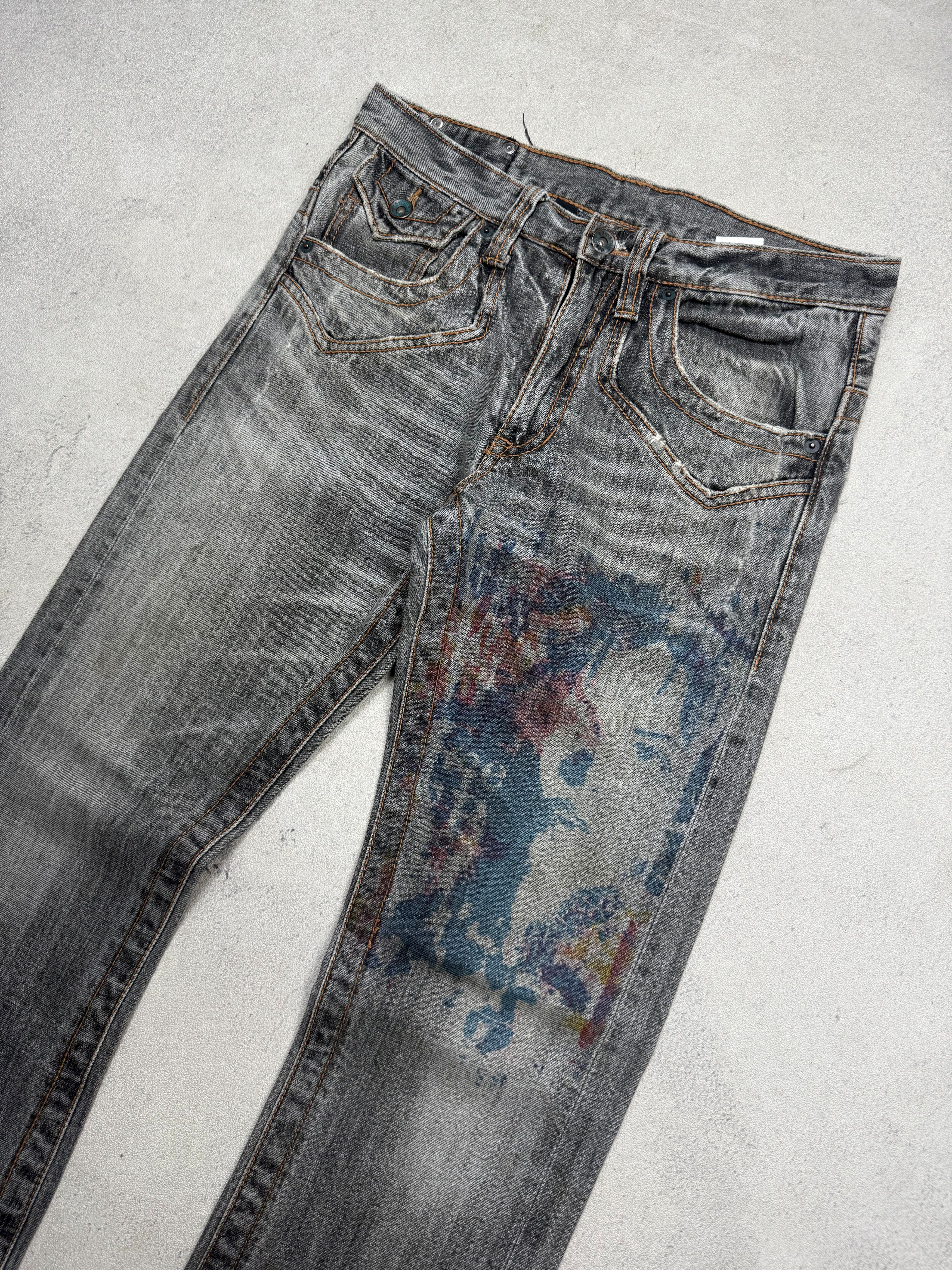 Japanese Brand Semantic Design Flare Denim Pants Size US 30 / EU 46 - 2 Thumbnail