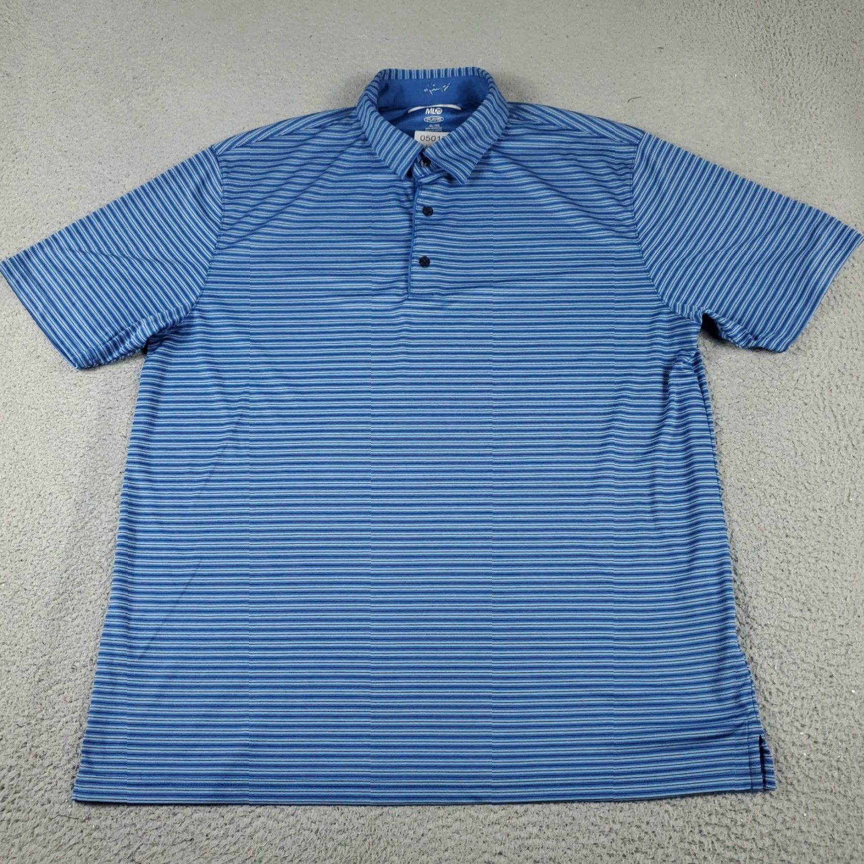 Vintage Greg Norman Polo Shirt Mens XL Blue Striped Golf Casual Short Sleeve Polo Size US XL / EU 56 / 4 - 2 Thumbnail
