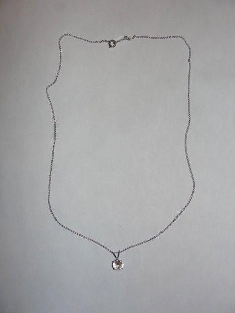 Designer Sterling Faceted Rock Crystal Prong Set Necklace Solitaire Size ONE SIZE - 2 Thumbnail
