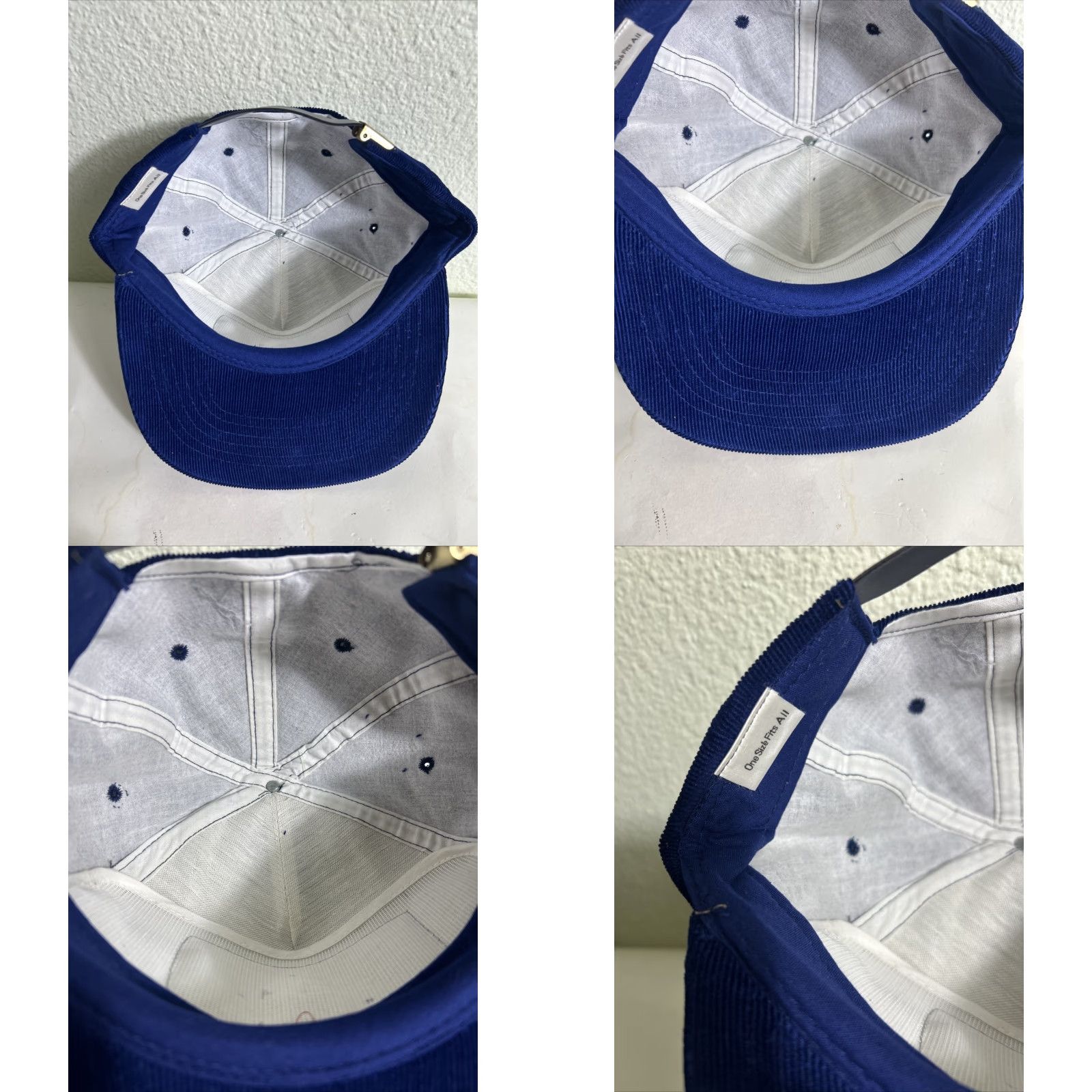 C&A VINTAGE Corduroy Strapback Tradey Hat Blue Patch Welding Works Woodland CA Size ONE SIZE - 9 Thumbnail