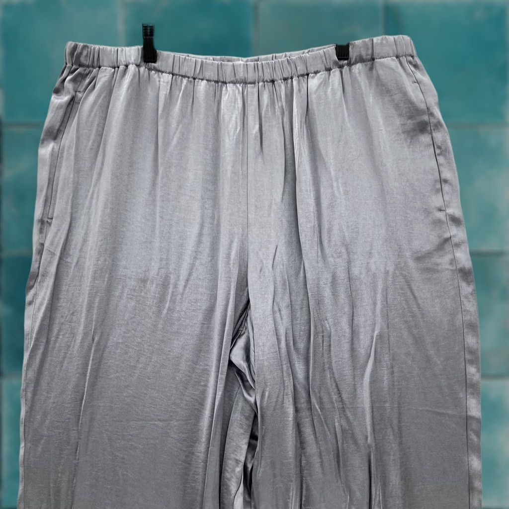 Madewell Madewell Pants Womens XL Gray Satin Wide-Leg Pull On Pockets Lightweight Relaxed Size 40" / US 18 - 1 Thumbnail