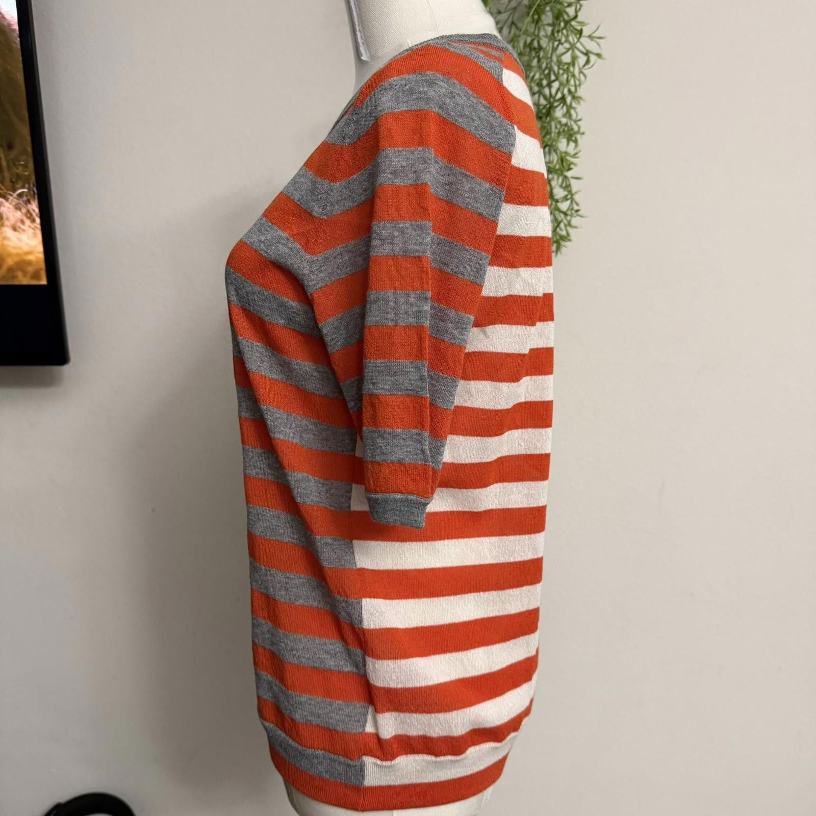 Aris Tatalovich Akris Punto Striped 3/4 Shirt Blouse Size S / US 4 / IT 40 - 3 Thumbnail