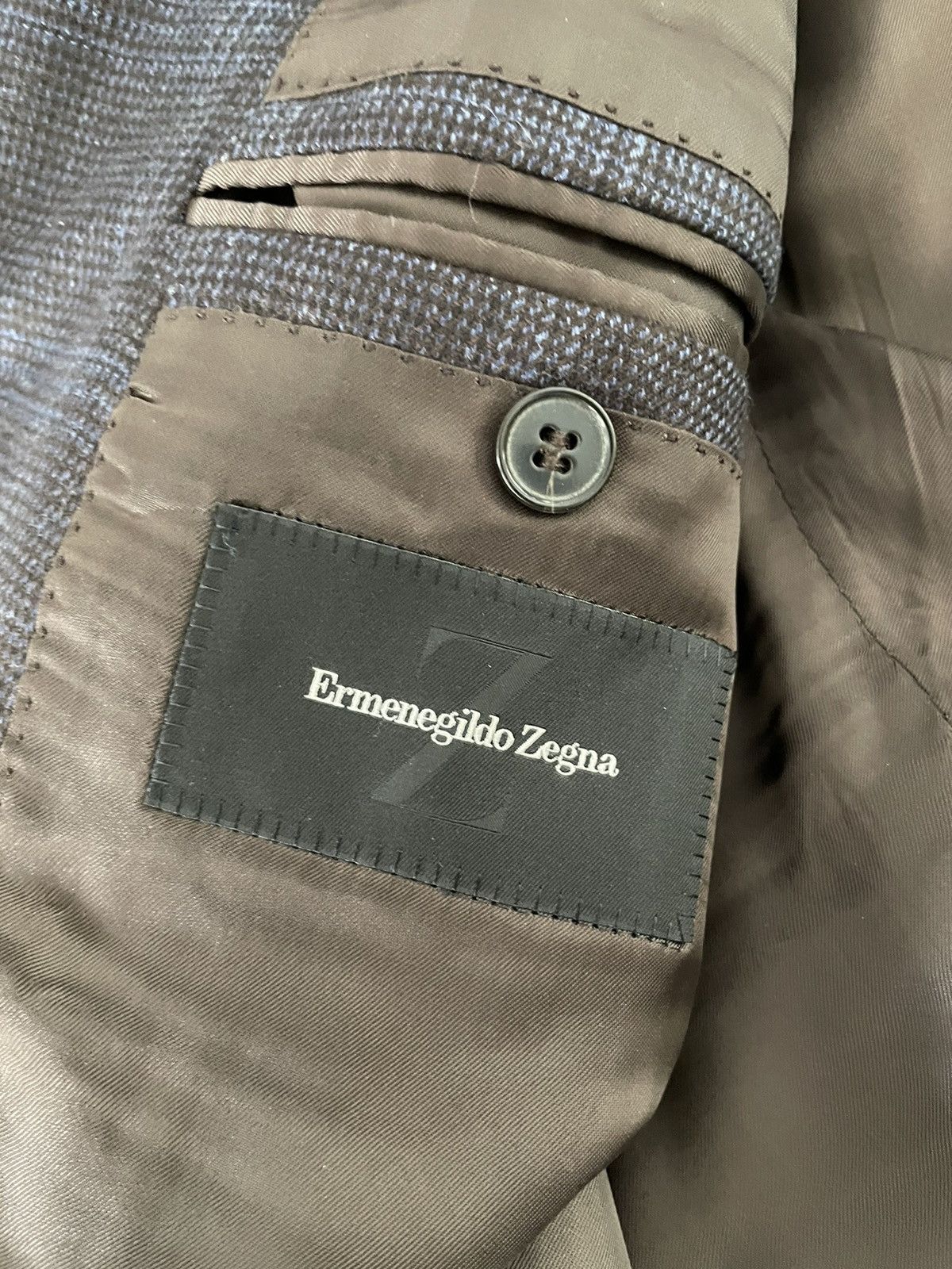 Ermenegildo Zegna Subtle Windowpane Check Silk & Cashmere Jacket Size 48R - 7 Thumbnail