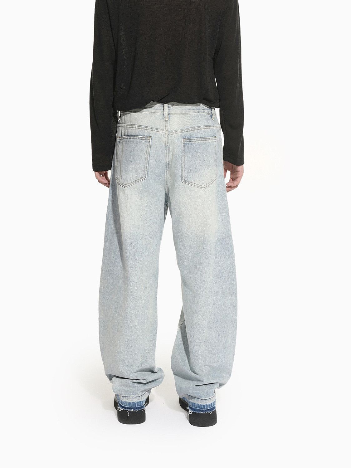 Japanese Brand Japanese Retro Patchwork Wide-Leg Straight Curved Jeans Size US 32 / EU 48 - 4 Thumbnail