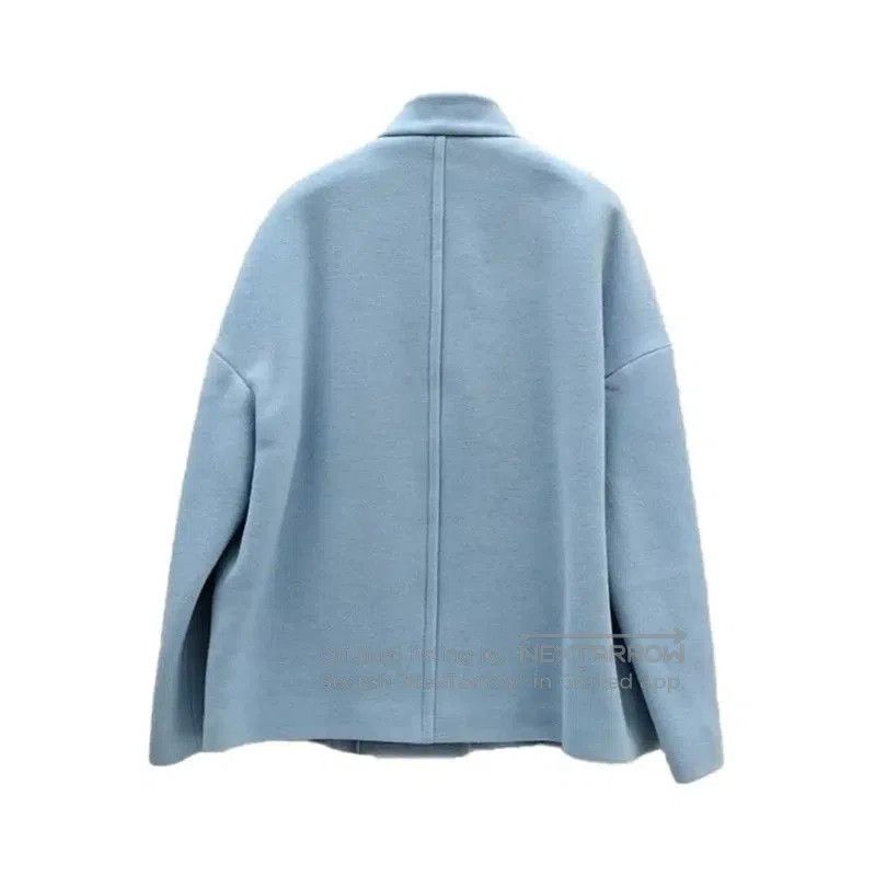 Max Mara MaxMara Light Blue Wool Short Coat . Size M / US 6-8 / IT 42-44 - 1 Thumbnail