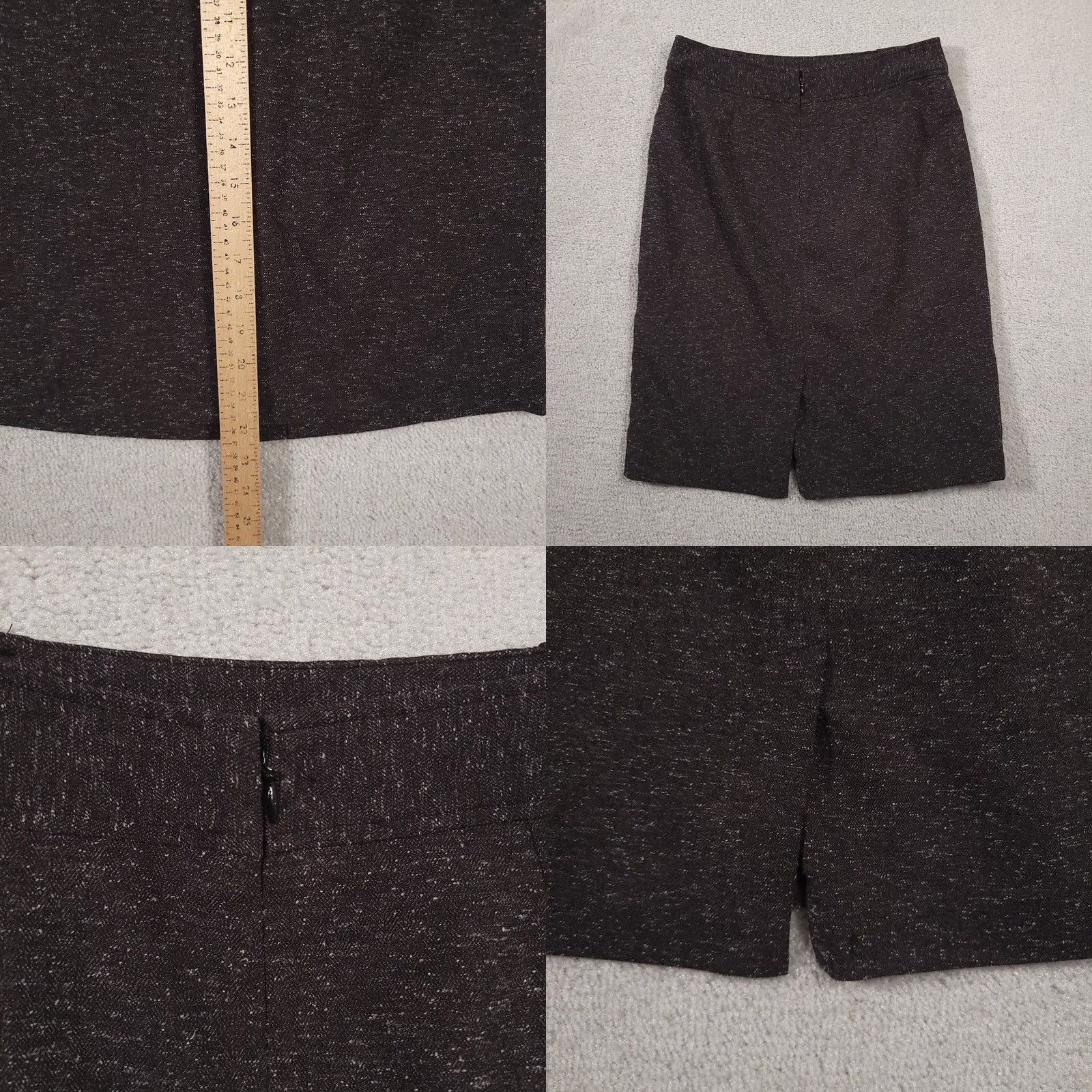 Worthington Worthington Pencil Skirt Women's 4 Gray Knit Lined Zip Knee Length Career Size 27" / US 4 / IT 40 - 8 Thumbnail