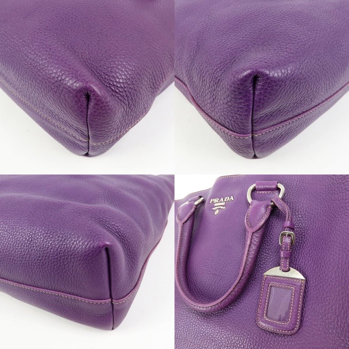 Prada Prada Vitello Daino Tote Purple Size ONE SIZE - 6 Thumbnail