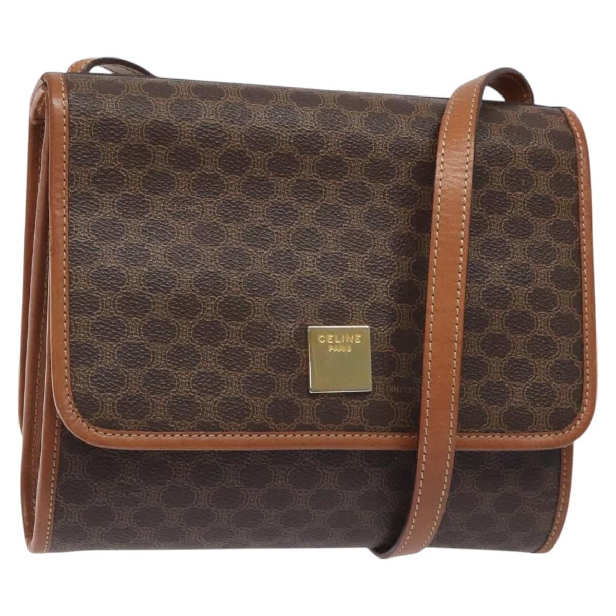 Celine Celine Vintage Macadam Shoulder Bag Canvas and Leather Size ONE SIZE - 1 Thumbnail