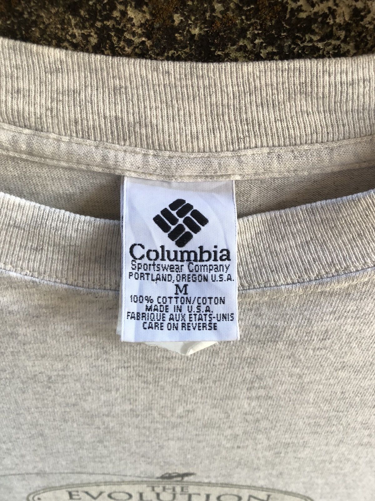 Columbia × Vintage Columbia Vintage 90s Evolution Mankind Fishing T-shirt Size US M / EU 48-50 / 2 - 5 Thumbnail