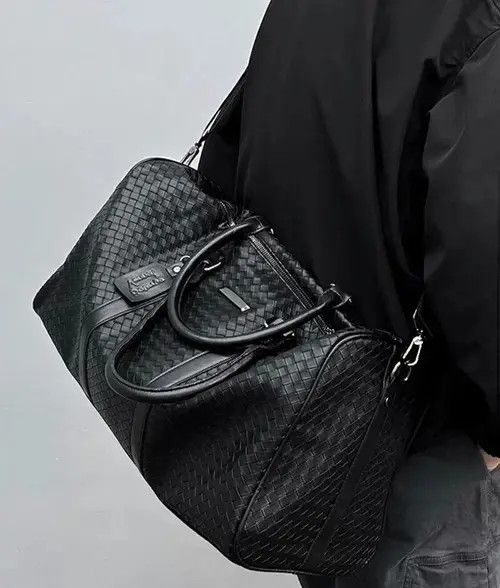 Japanese Brand × Vintage Outdoor retro woven travel duffle bag pu leather Size ONE SIZE - 1 Thumbnail
