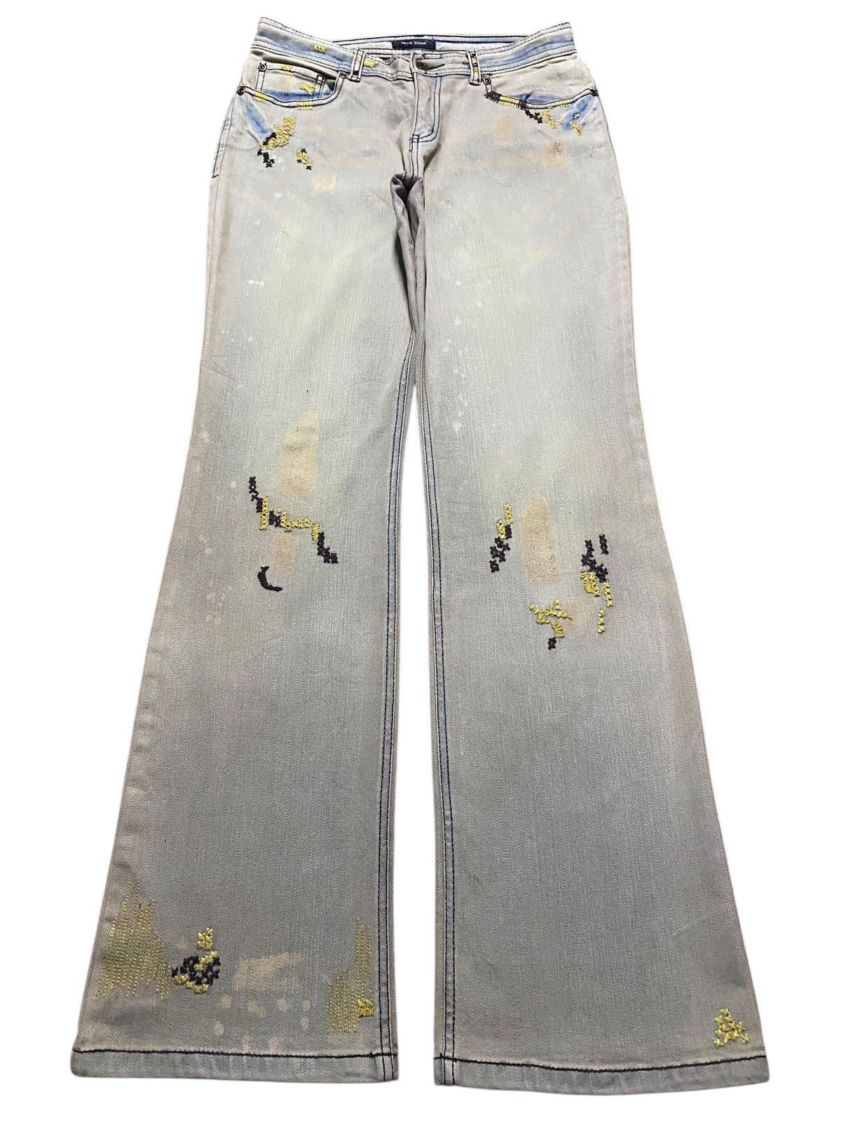 Japan Blue Vintage Max Blue Nice Wash Custom Embroidery Flare Jeans Size US 28 / EU 44 - 1 Thumbnail