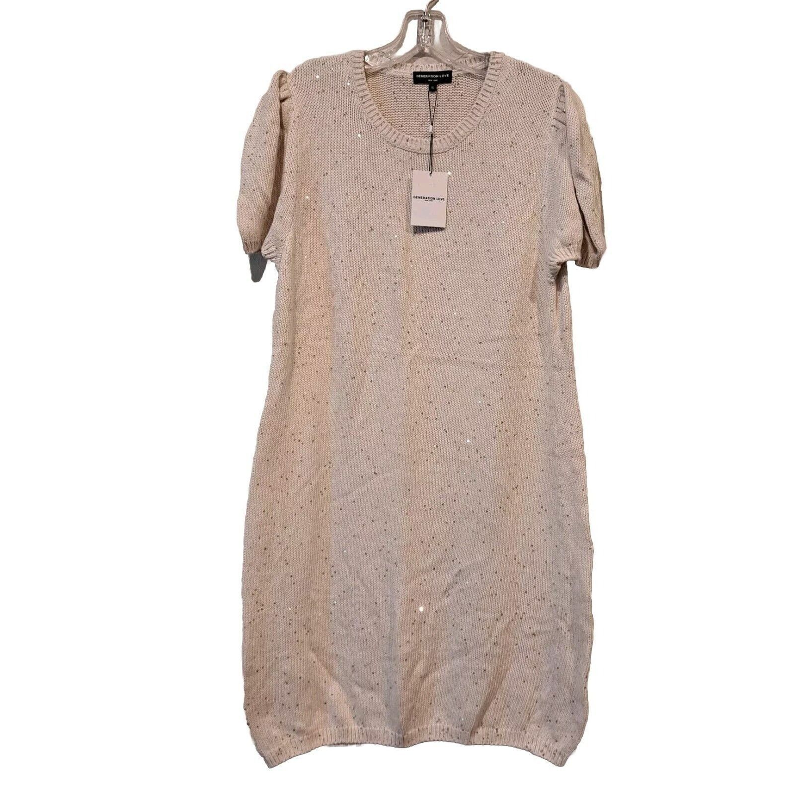 Generation Love GENERATION LOVE Viola Sequin Beige Sweater Dress Women's XL Size XL / US 12-14 / IT 48-50 - 12 Thumbnail