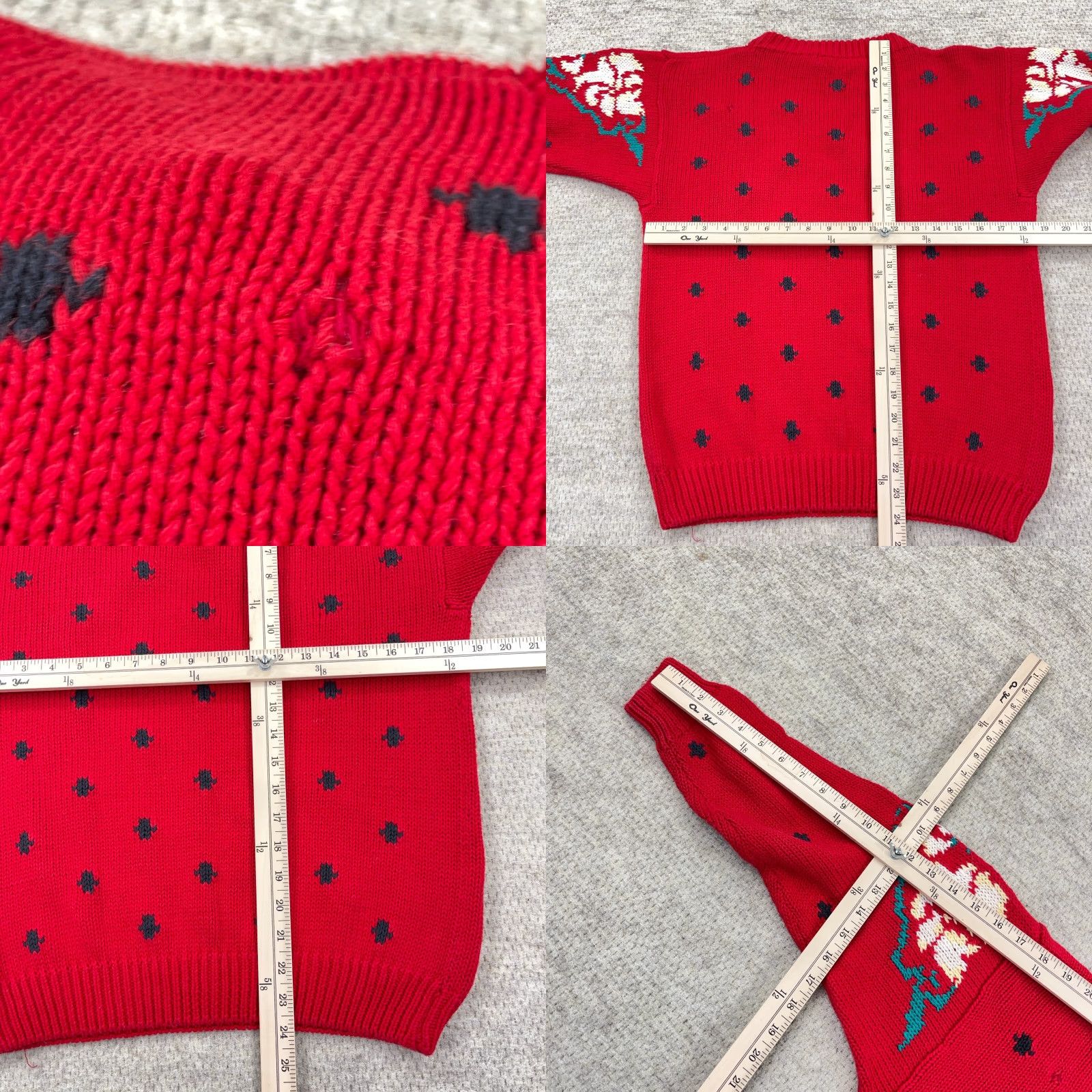 ESPIRIT VINTAGE Cambridge Spirit Sweater Women M Red 90s Christmas Cotton Knit Logo Pull over Crew Neck Long Sleeve All Seasons (Casual) Womens Size M / US 6-8 / IT 42-44 - 9 Thumbnail