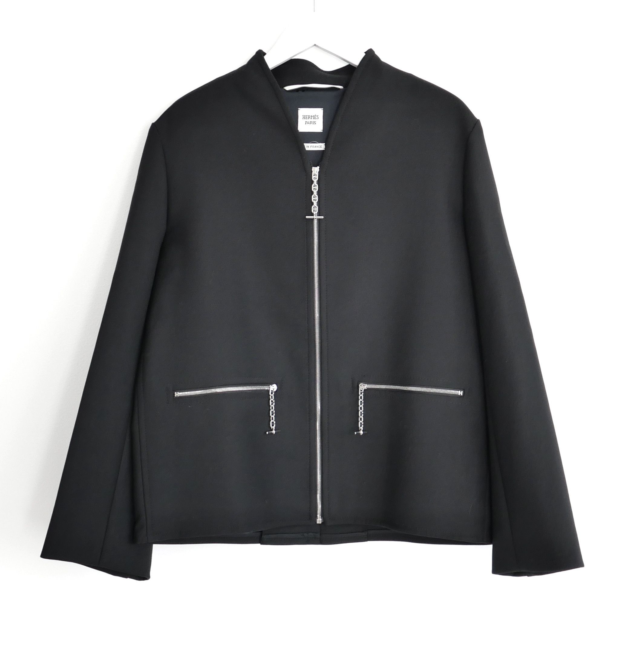 Hermes Hermes Black Wool Chaine D'Ancre Zip Jacket Size XS / US 0-2 / IT 36-38 - 1 Thumbnail