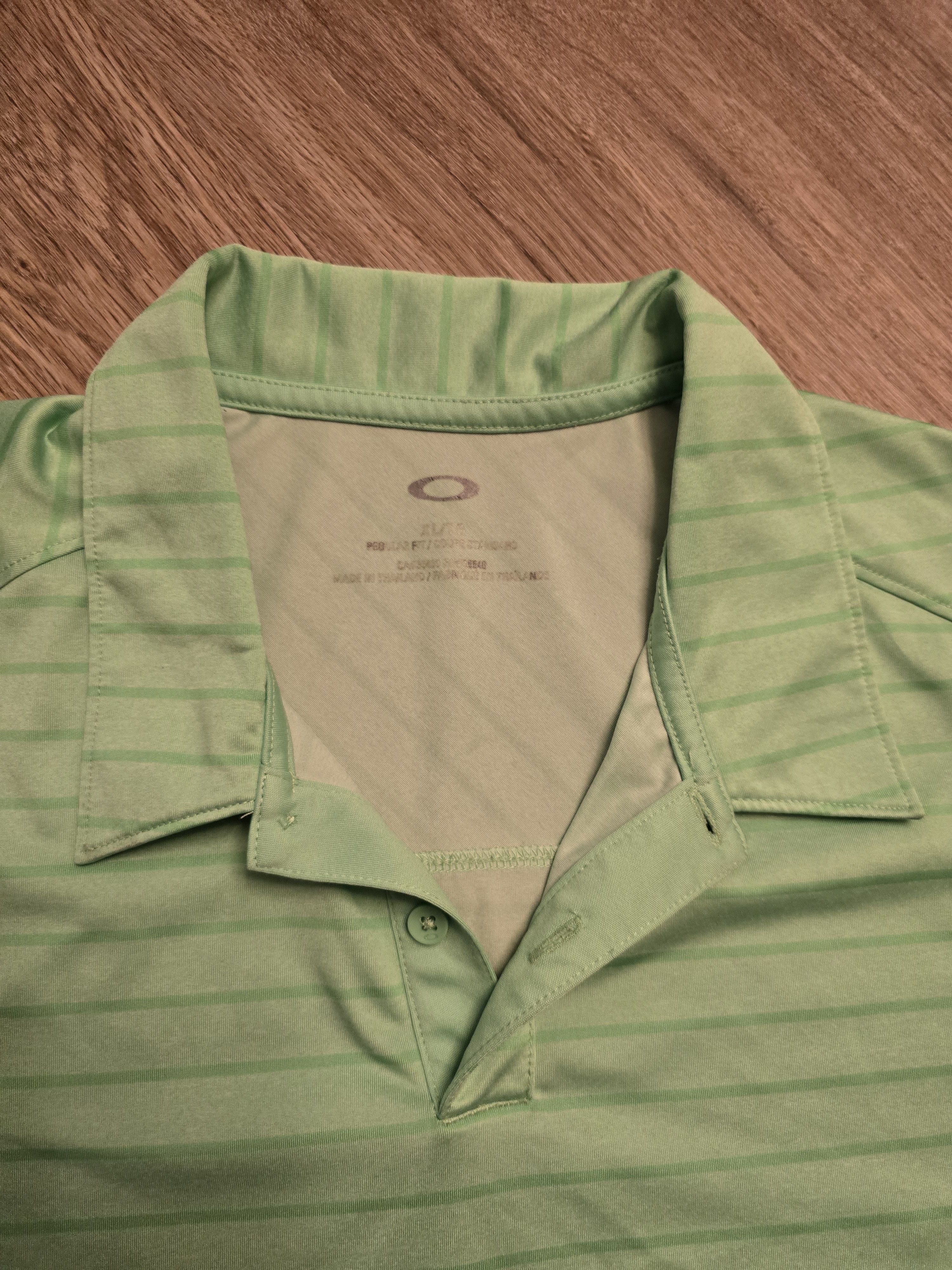 Oakley Oakley Men's Regular Fit Green Striped Polo Size XL Size US XL / EU 56 / 4 - 4 Thumbnail
