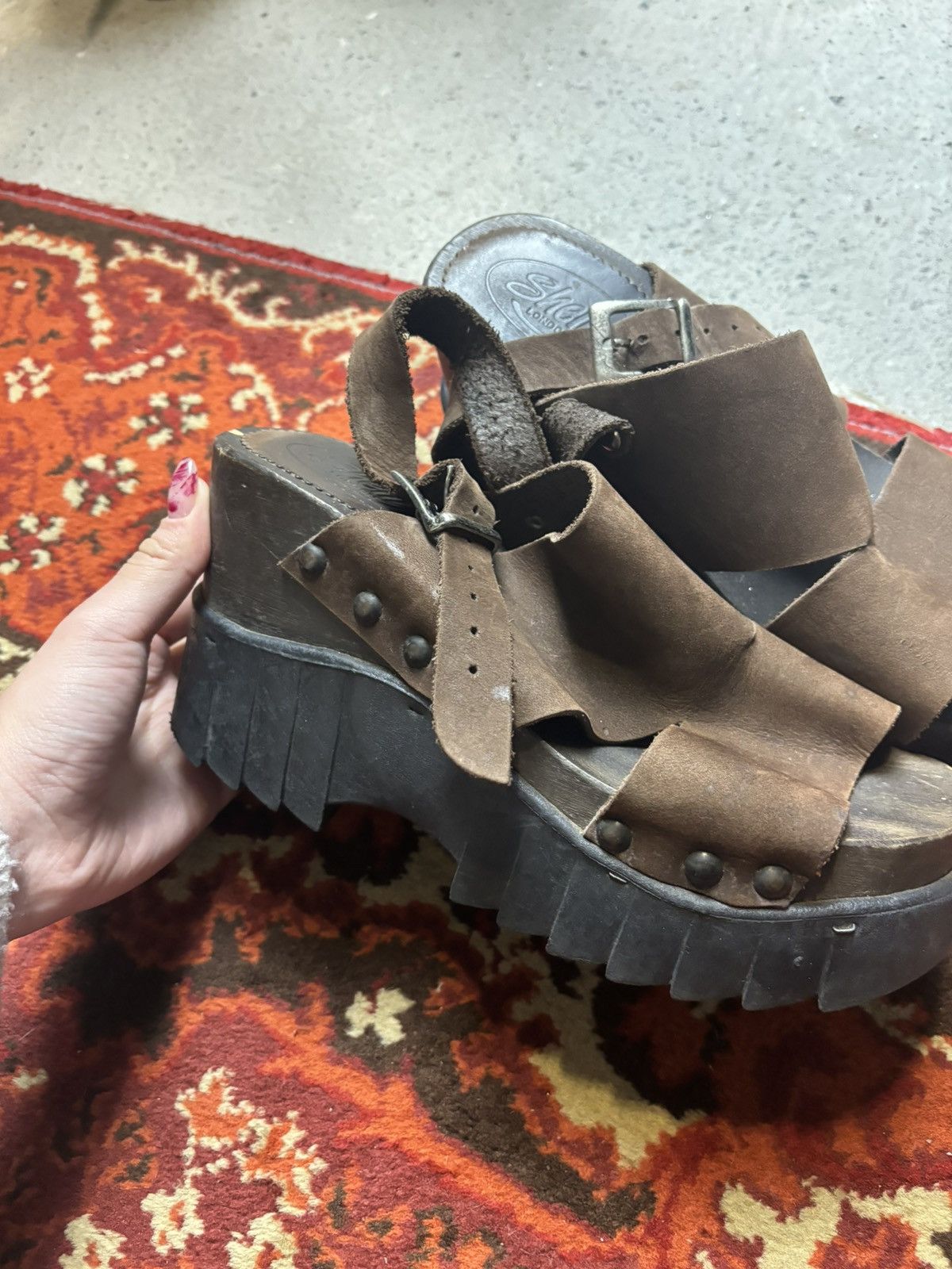 Japanese Brand × Vintage Vintage Shellys platform heels steampunk design shoes Size US 7 / IT 37 - 6 Thumbnail