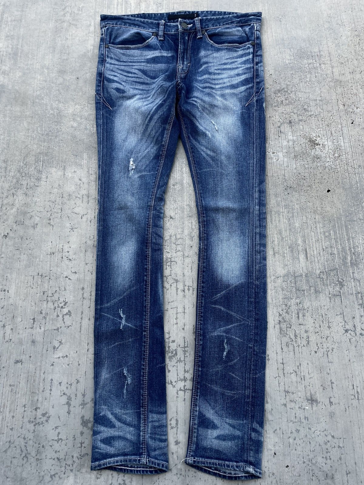 2000s JAPANESE BRAND FUGA DISTRESSED SKINNY JEANS