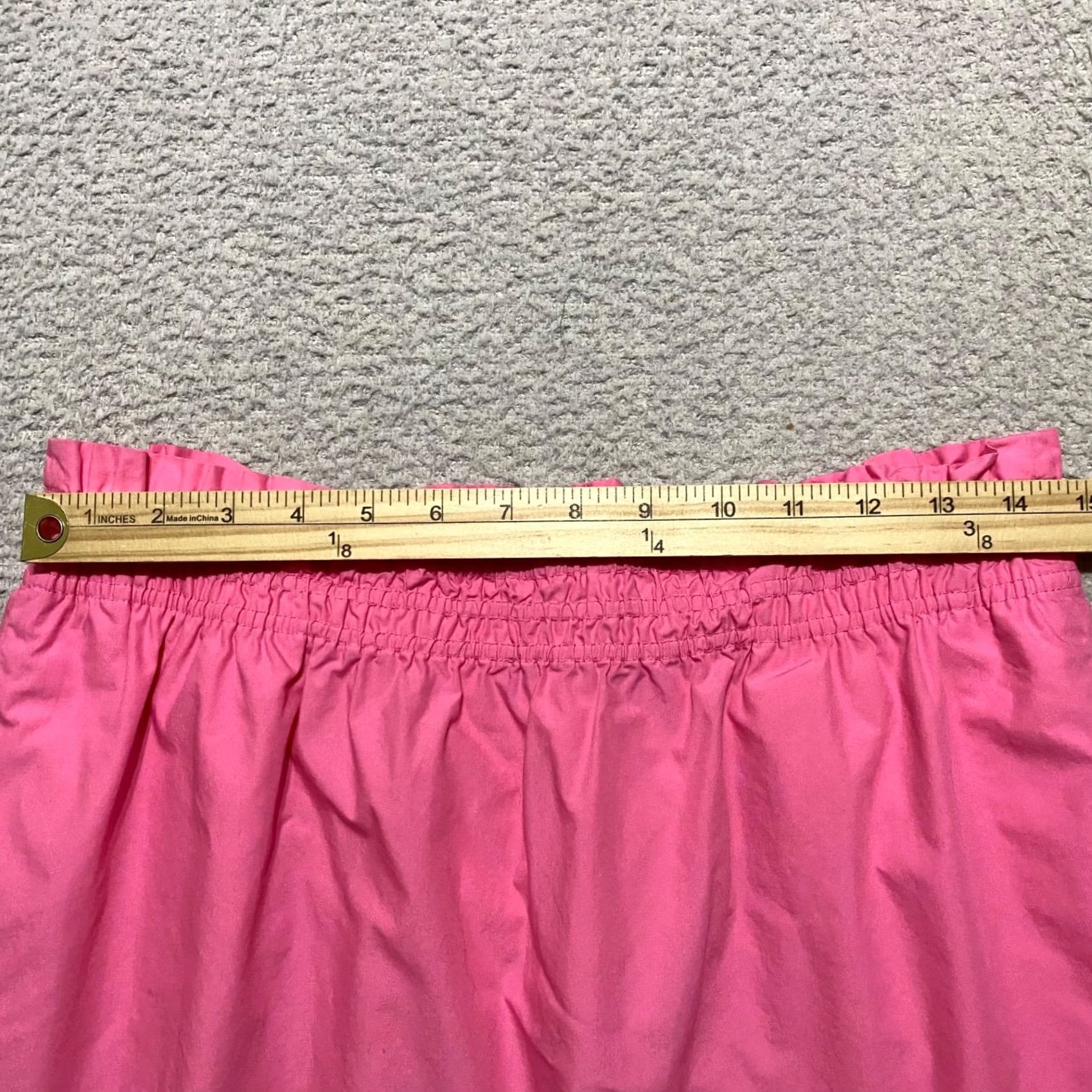 J.Crew J. Crew Pink Cotton Mini Skirt sz 10 Ruffled Elastic Waist Womens Size 32" / US 10 / IT 46 - 5 Thumbnail