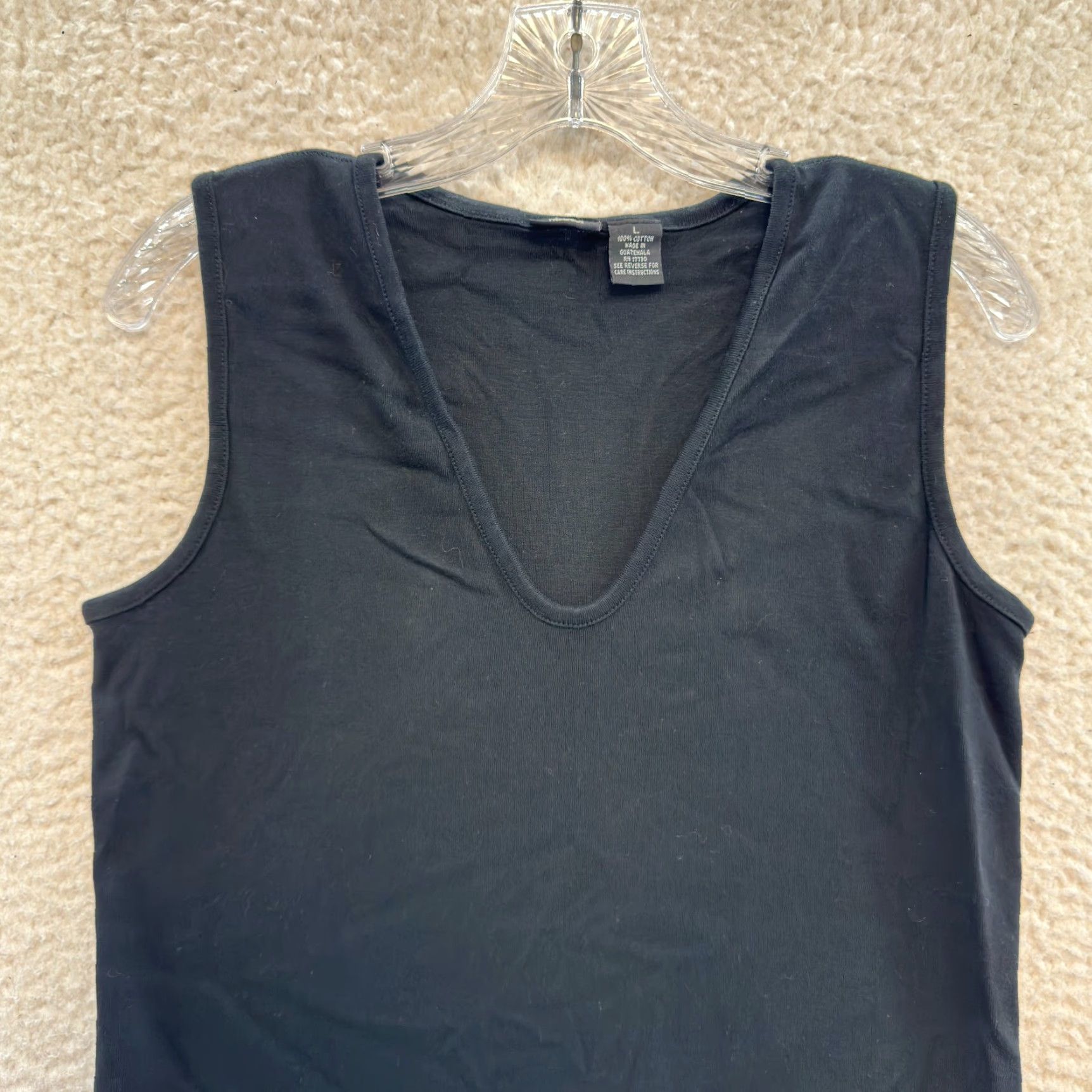 Mossimo VINTAGE Mossimo Top Shirt L Black Sleeveless V-Neck Y2K Minimalist Corpcore Office Mens Size L / US 10 / IT 46 - 3 Thumbnail