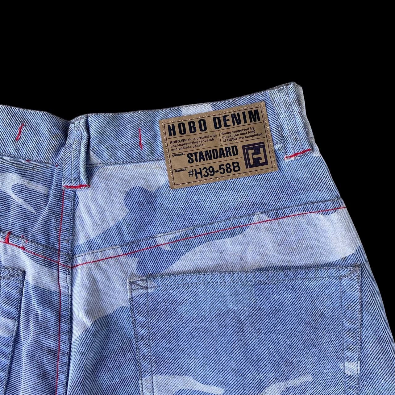 Hobo HOBO DENIM Vintage 90s Wide Leg Blue Camo Skate Pants Baggy Size US 30 / EU 46 - 14 Thumbnail