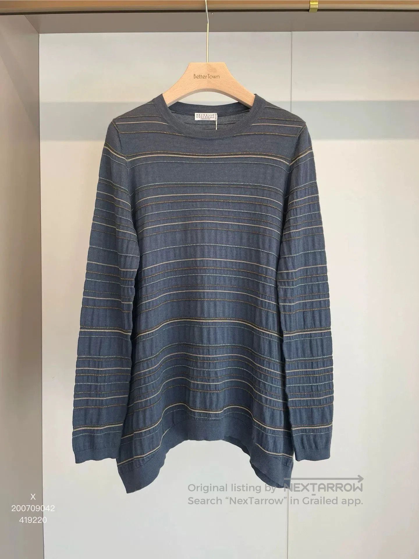 Brunello Cucinelli Brunello Cucinelli Blue Cashmere Sweater. Size US L / EU 52-54 / 3 - 1 Thumbnail