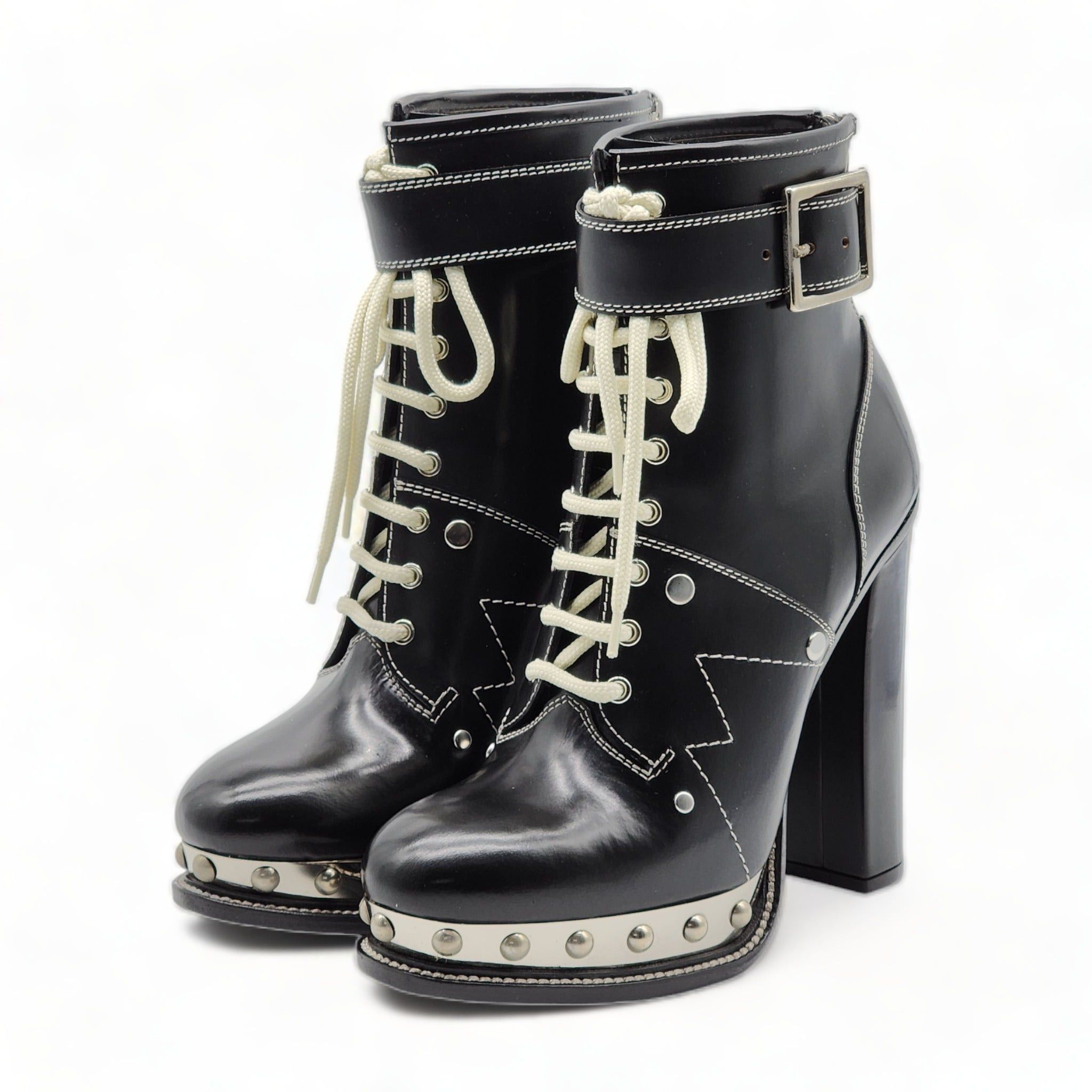 Tread Slick Leather Platform Boots 39