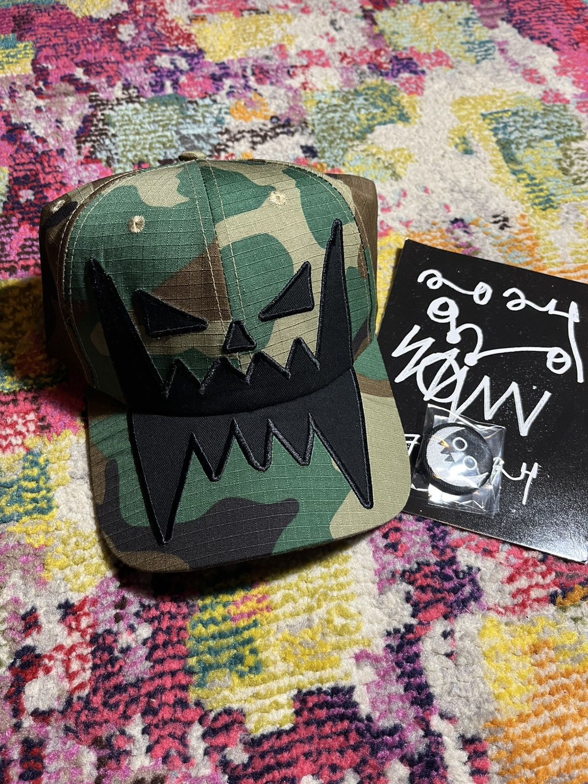 Asspizza Asspizza Woodland Black Camo Hat and Pin Size ONE SIZE - 1 Thumbnail