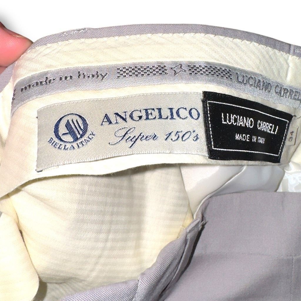 Zanella Luciano Carreli Angelico Super 130s Dress Pleated Trouser Pa Size 34R - 3 Thumbnail
