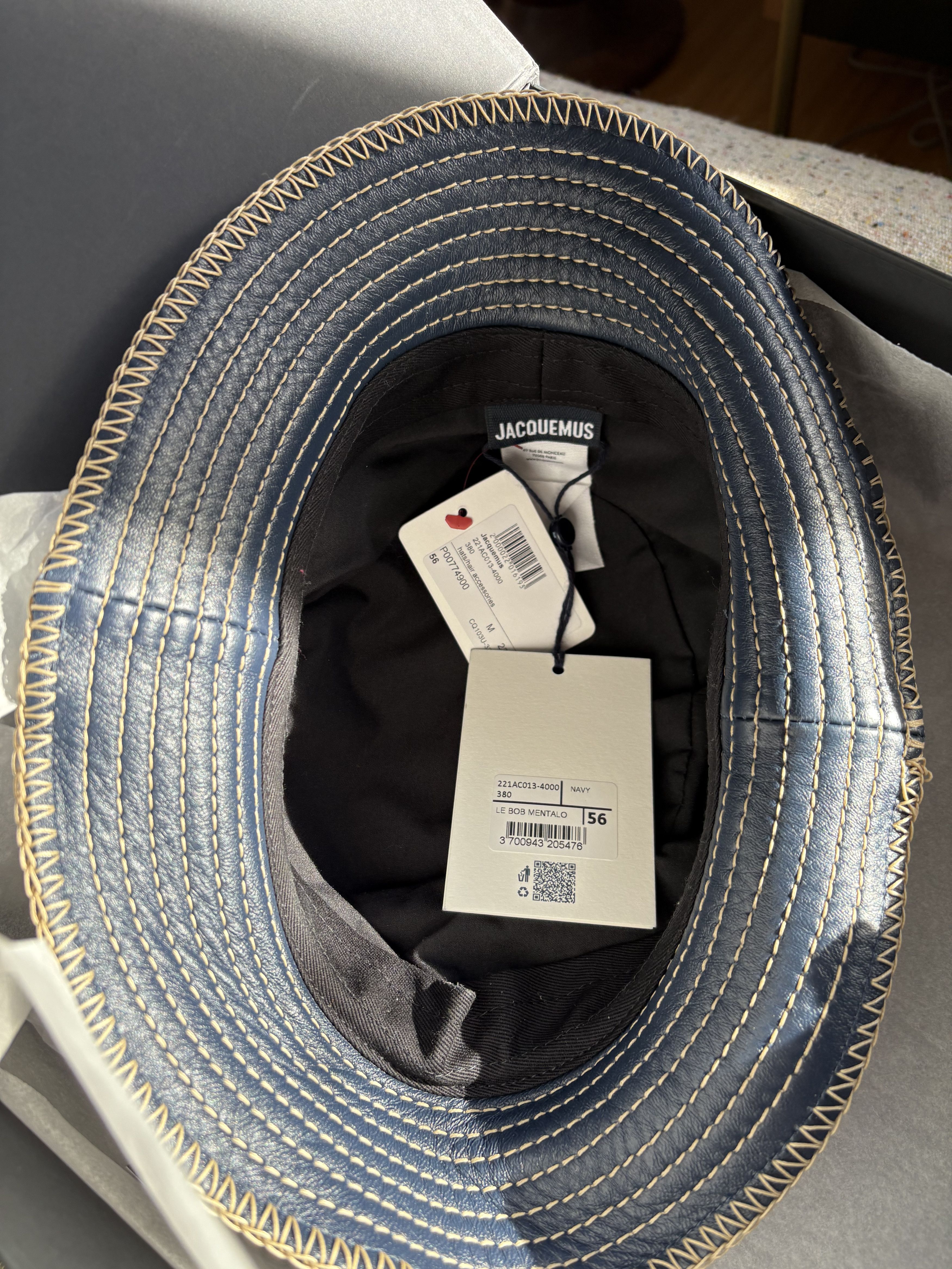 Jacquemus Le Bob Mentalo leather bucket hat Size ONE SIZE - 4 Thumbnail