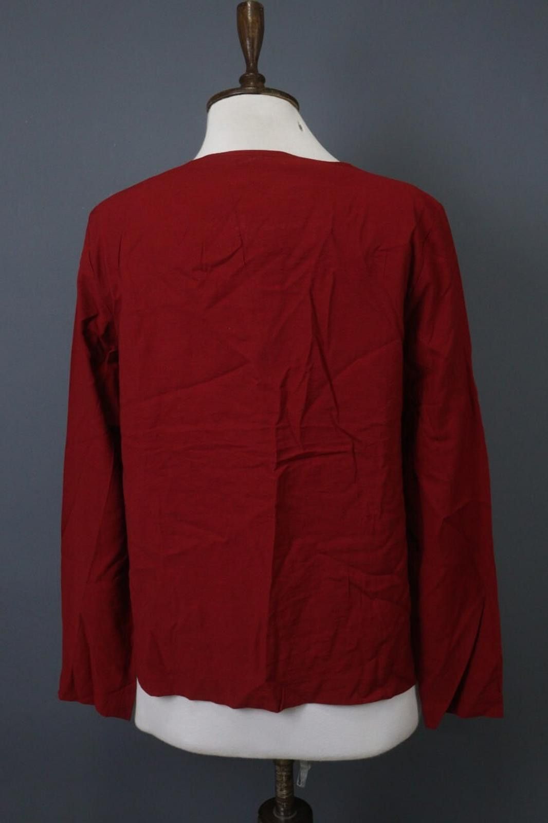 Designer Cop Copine Red Viscose Round Front Wrap Subra Top Size 42 Size M / US 6-8 / IT 42-44 - 6 Thumbnail