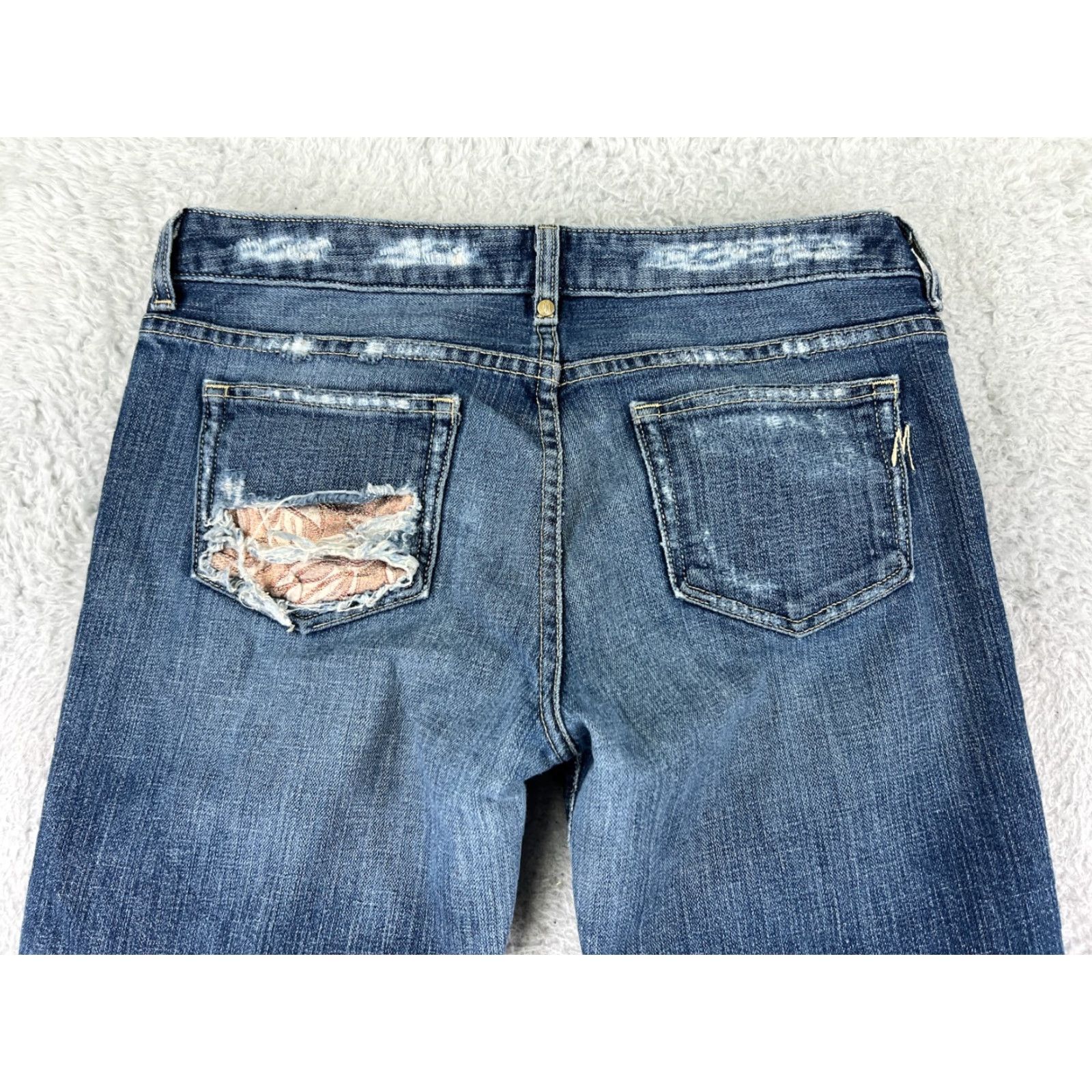Guess VINTAGE GUESS Jeans Womens 28 Distressed Denim 5-Pocket Bootcut Cotton Blue Mens Womens Size 28" / US 6 / IT 42 - 3 Thumbnail