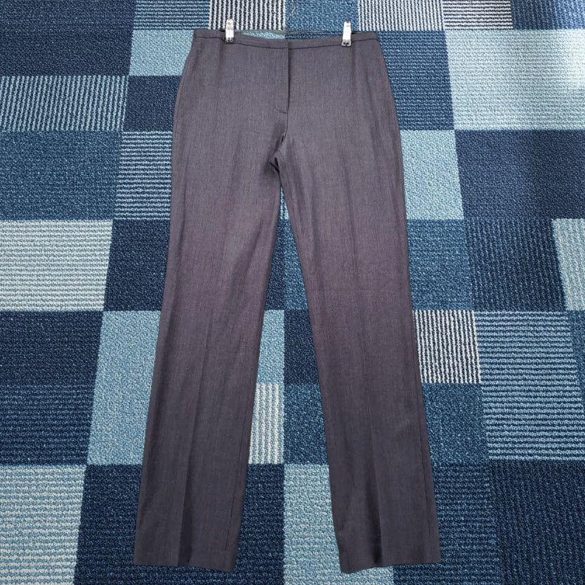 Vintage Tahari Pants Womens 8 Gray Straight Leg Mid Rise Flat Front Zip Slacks Dress Pants Womens Mens? Size 30" / US 8 / IT 44 - 1 Thumbnail
