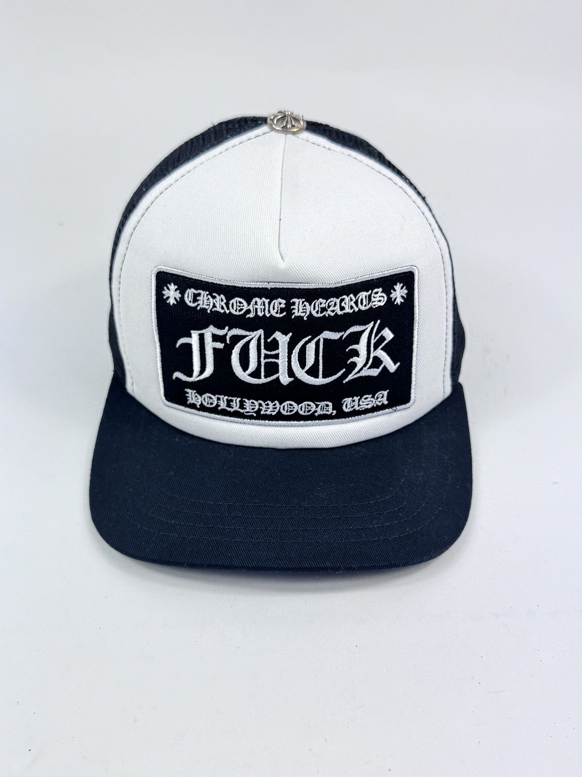 Chrome Hearts CH F**K HOLLYWOOD NAVY LOGO TRUCKER CAP Size ONE SIZE - 3 Thumbnail