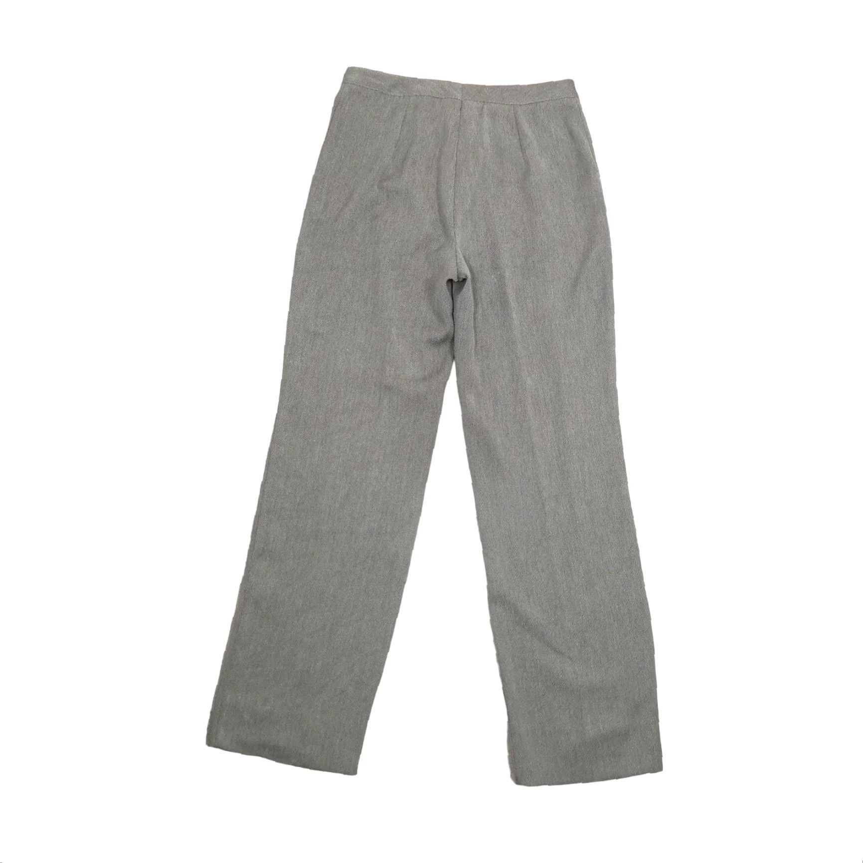 Vintage VINTAGE Portado Guine taupe grey herringbone high rise straight leg pants 29" waist 31" inseam Women M Size 29" - 3 Thumbnail