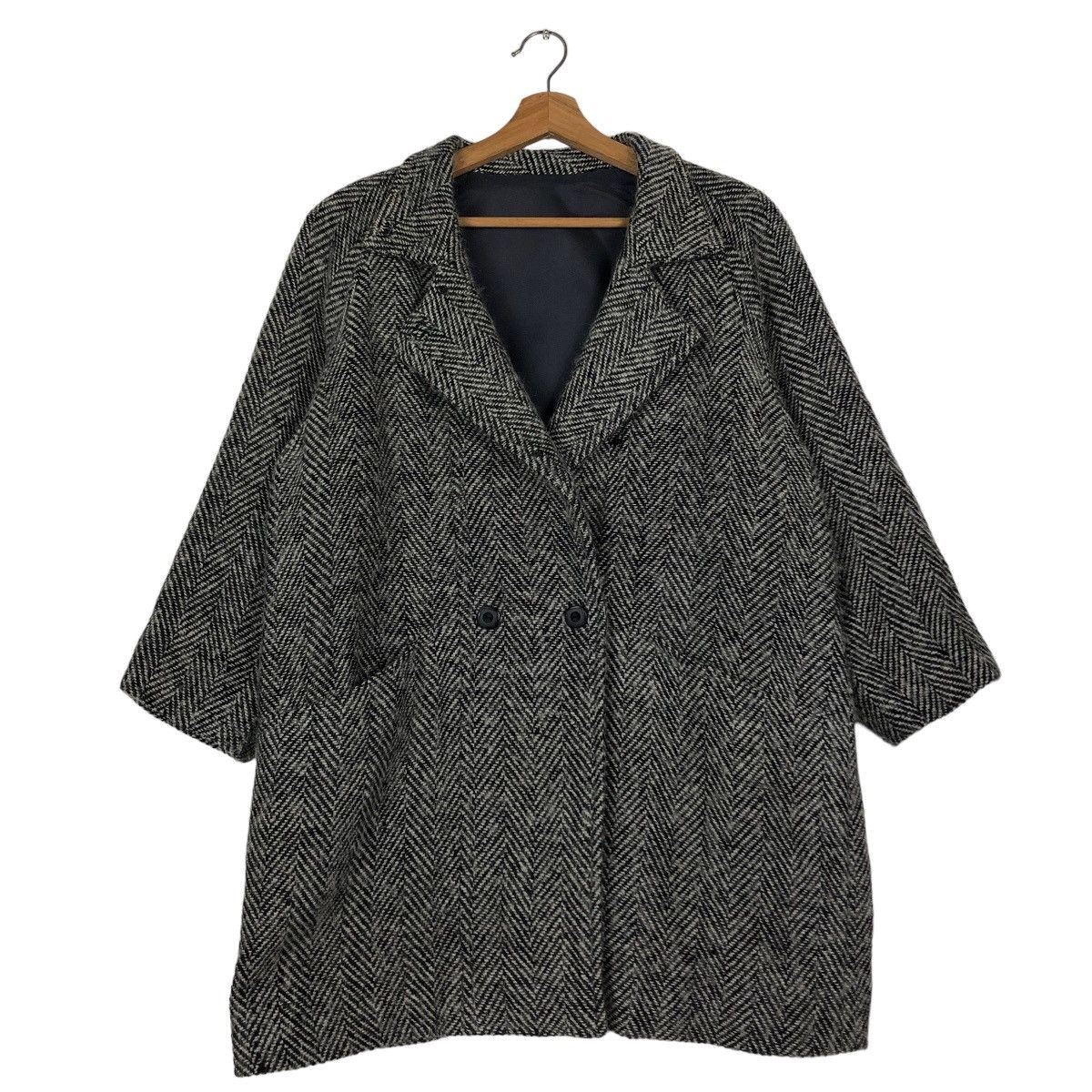Japanese Brand 🔥Issey Miyake Design Wool Long Jacket Herringbone Size US M / EU 48-50 / 2 - 1 Thumbnail