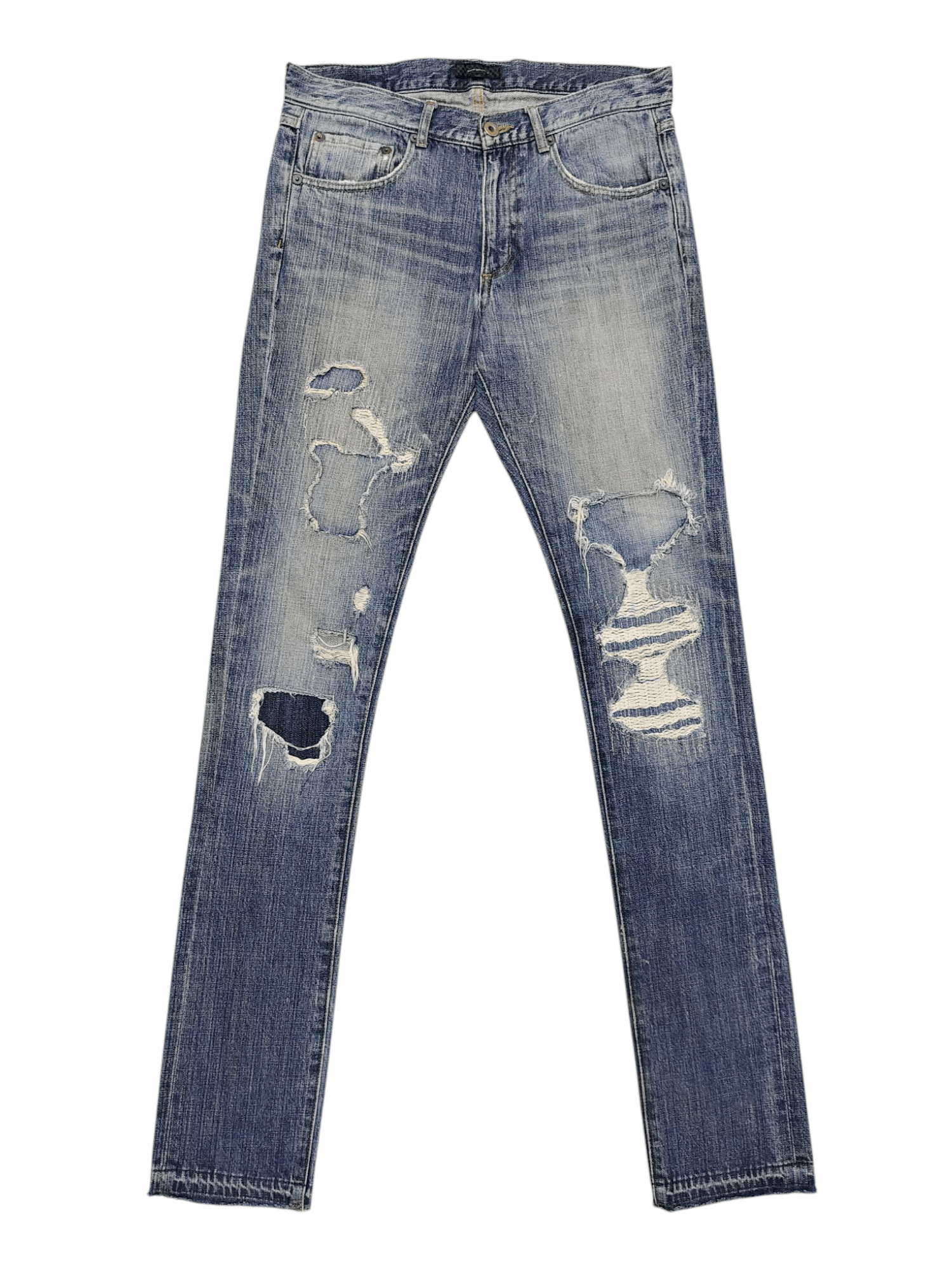 NANO universe Nano Universe🇯🇵 Heavy Fade Art Ripped Skinny Jeans Size US 31 - 1 Thumbnail