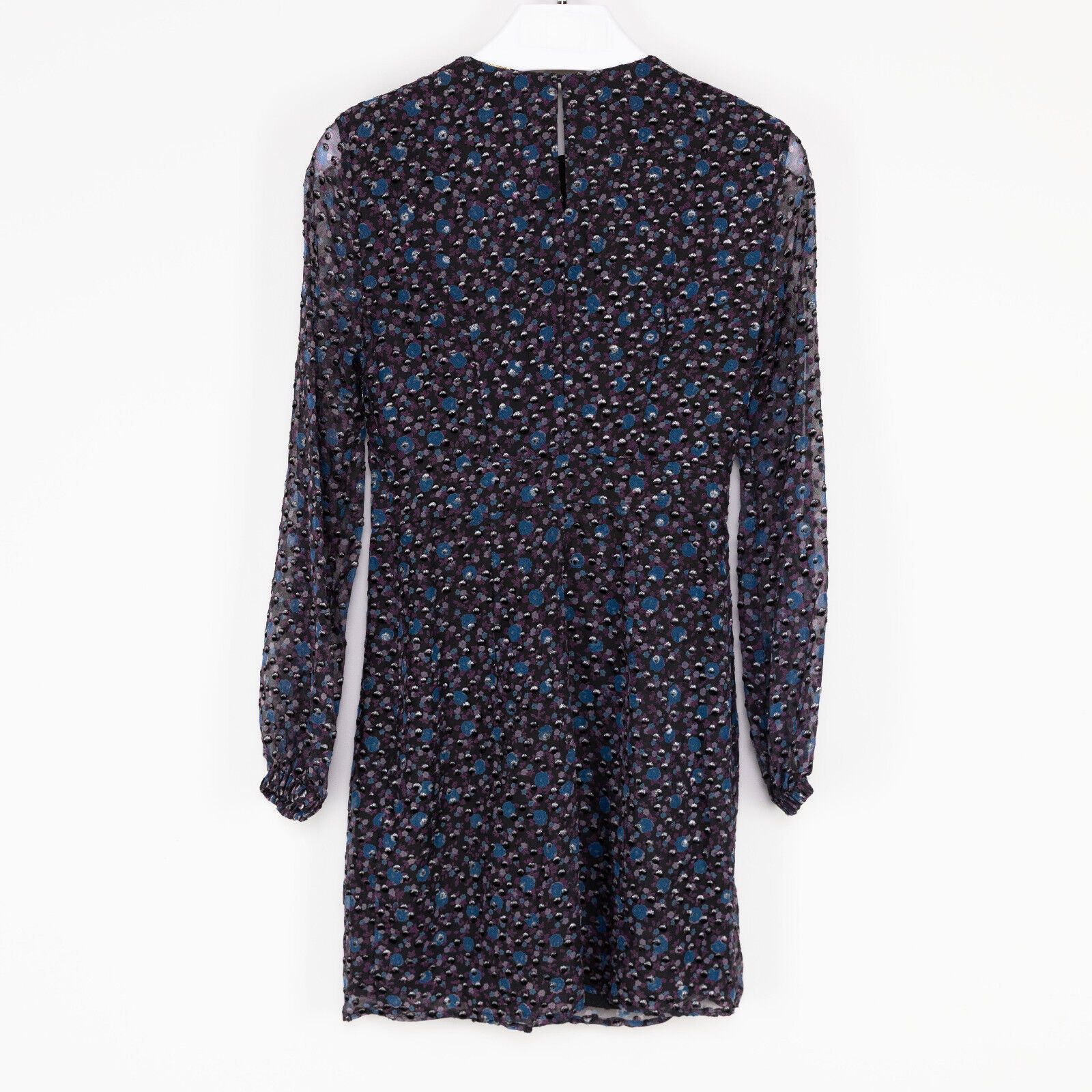 Maje Maje Women Revano Long Sleeve Printed Dress Black Size 1/S Size S / US 4 / IT 40 - 3 Thumbnail