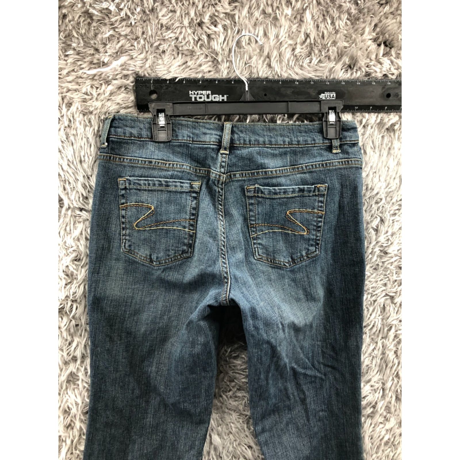 CO Liz & Co Jeans 12P Petite Womens Medium Wash Blue Stretch Cropped Regular Fit 5-Pocket Denim Casual Pants Womens Size 34" / US 12 / IT 48 - 6 Thumbnail