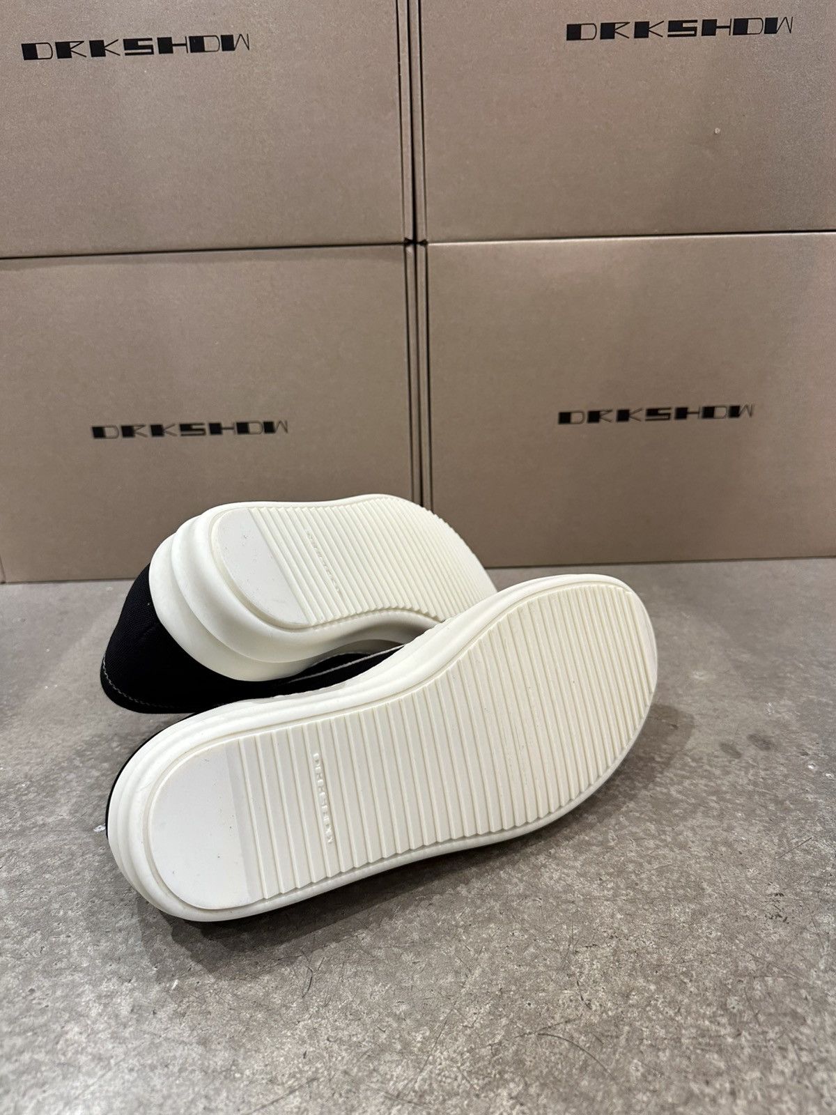 Rick Owens Drkshdw RICK OWENS - DRKSHDW Vintage Sneaker Black/Milk Size US 12 / EU 45 - 5 Thumbnail