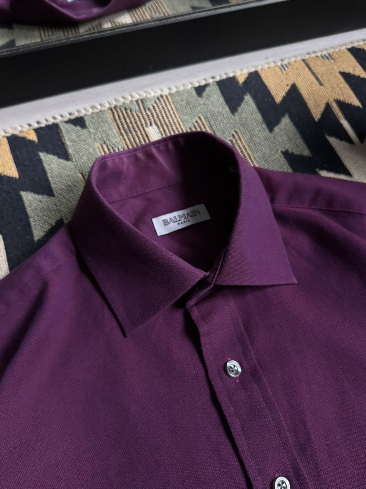 Balmain Vintage Balmain Luxury Button Up Shirt Size US XL / EU 56 / 4 - 6 Thumbnail