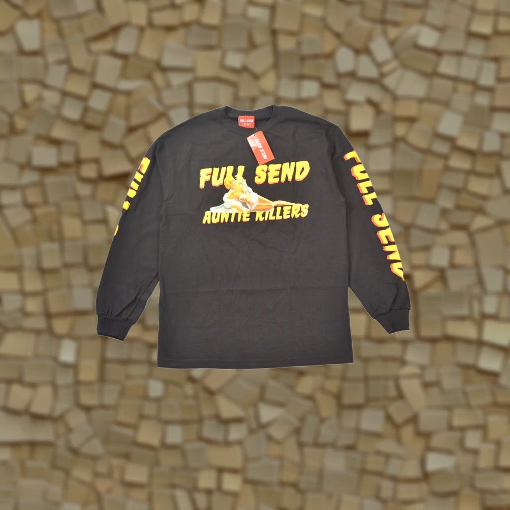 Vintage Full Send Auntie Killers Long Sleeve T-Shirt Tee Size M Black Mens Shirt L/S Tee Size US M / EU 48-50 / 2 - 1 Thumbnail