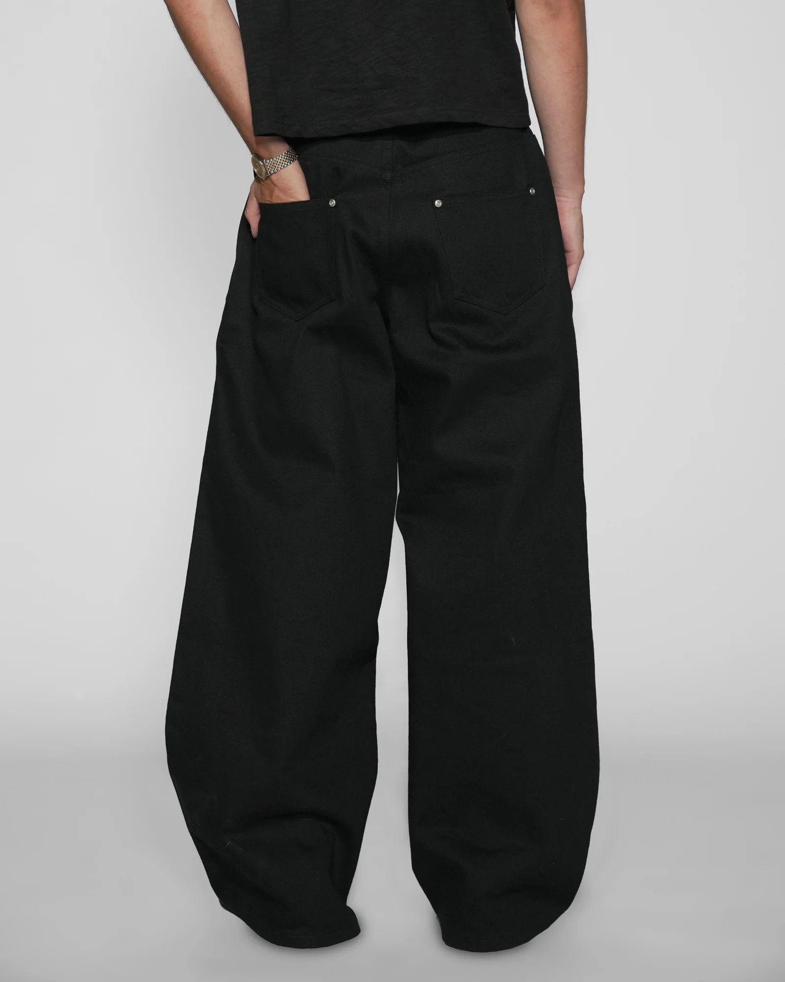 Other Berlin Inc Japanese Selvedge Wide-Leg Baggy Denim - Black Size US 34 / EU 50 - 4 Thumbnail
