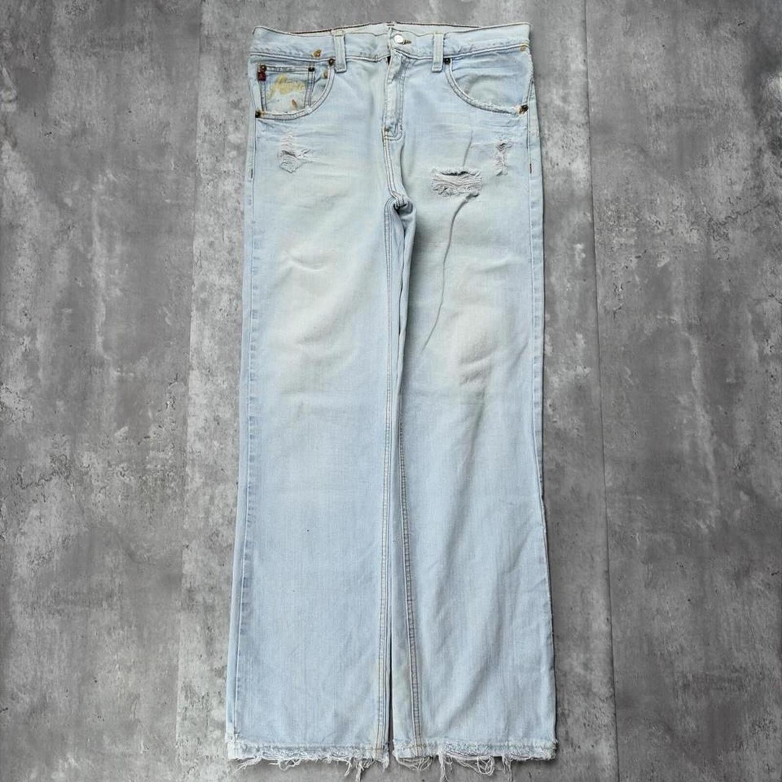 Aeropostale Y2K Light Wash Aeropostale Grunge Loose Skater Denim Jeans Size US 34 / EU 50 - 2 Thumbnail