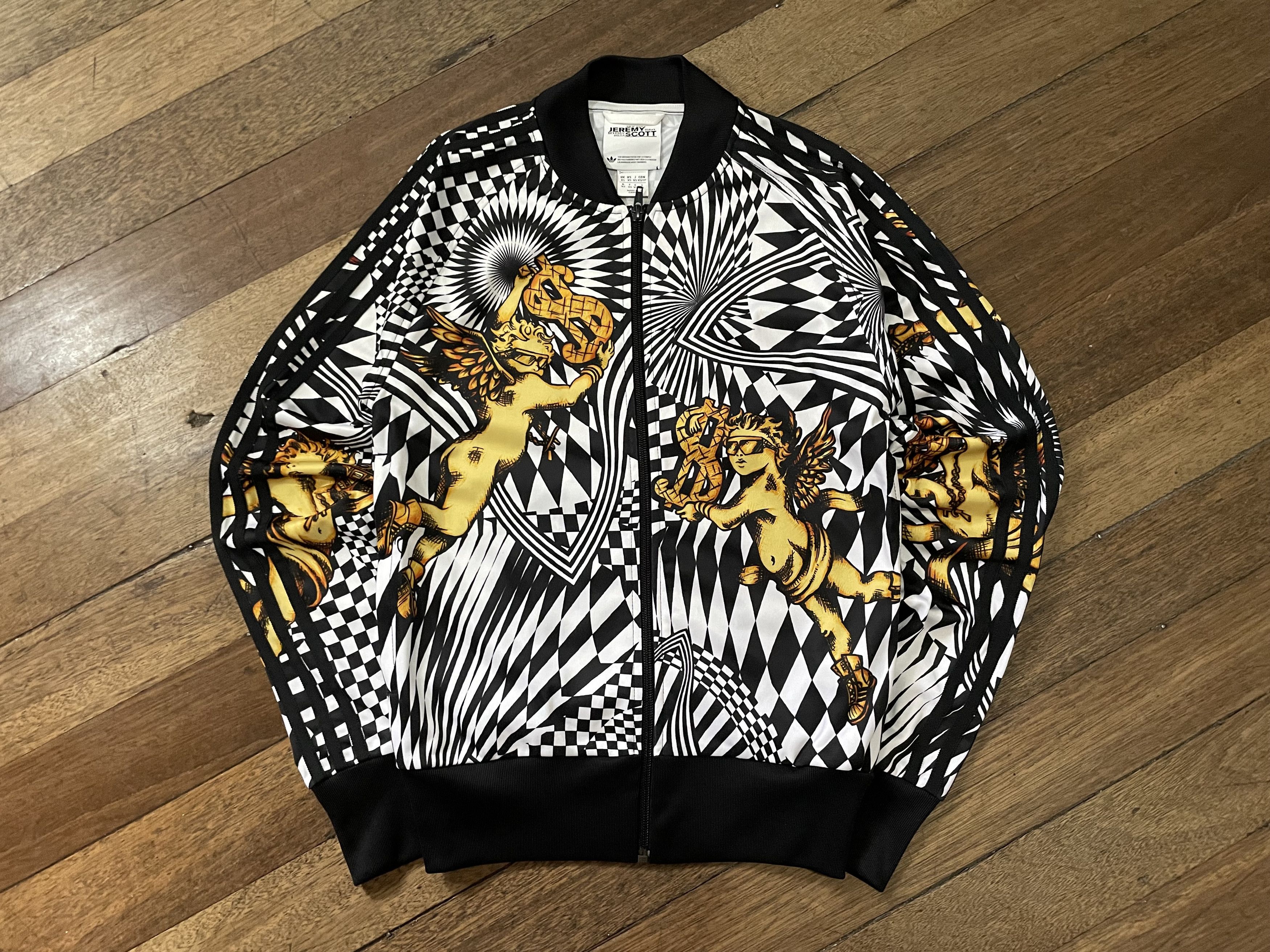adidas × JEREMY SCOTT ゴールド刺繍トラックジャケットXS adidas × JEREMY SCOTT ゴールド刺繍トラックジャケットXS