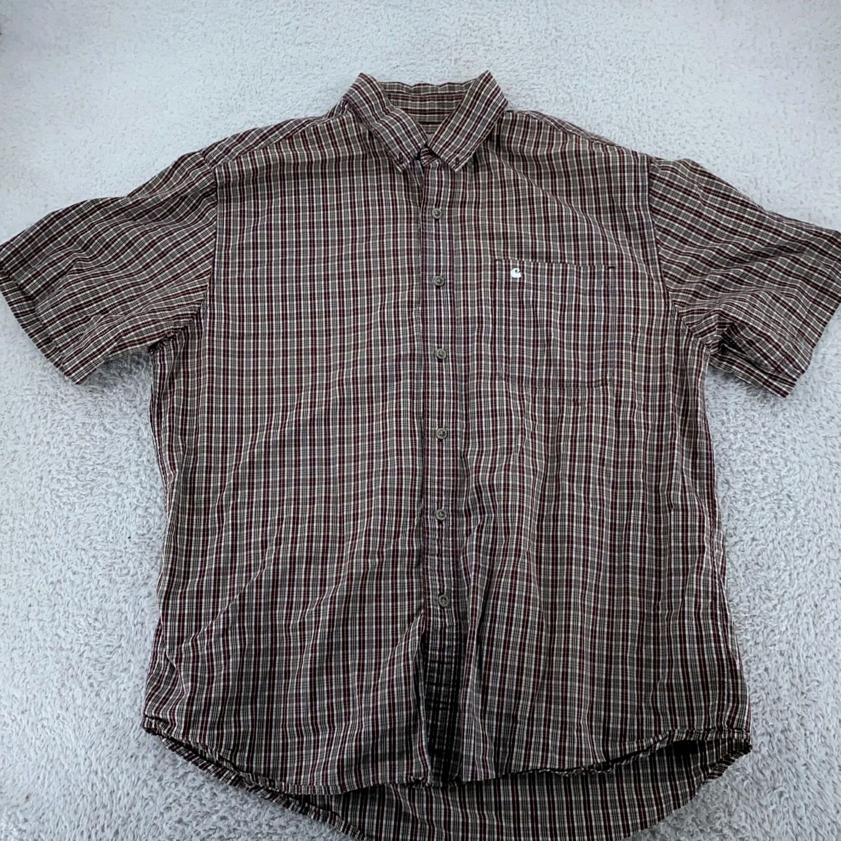 Carhartt Carhartt Shirt Mens XL Plaid Button Up Short Sleeve Workwear Outdoors Red S206 PRT Size US XL / EU 56 / 4 - 2 Thumbnail