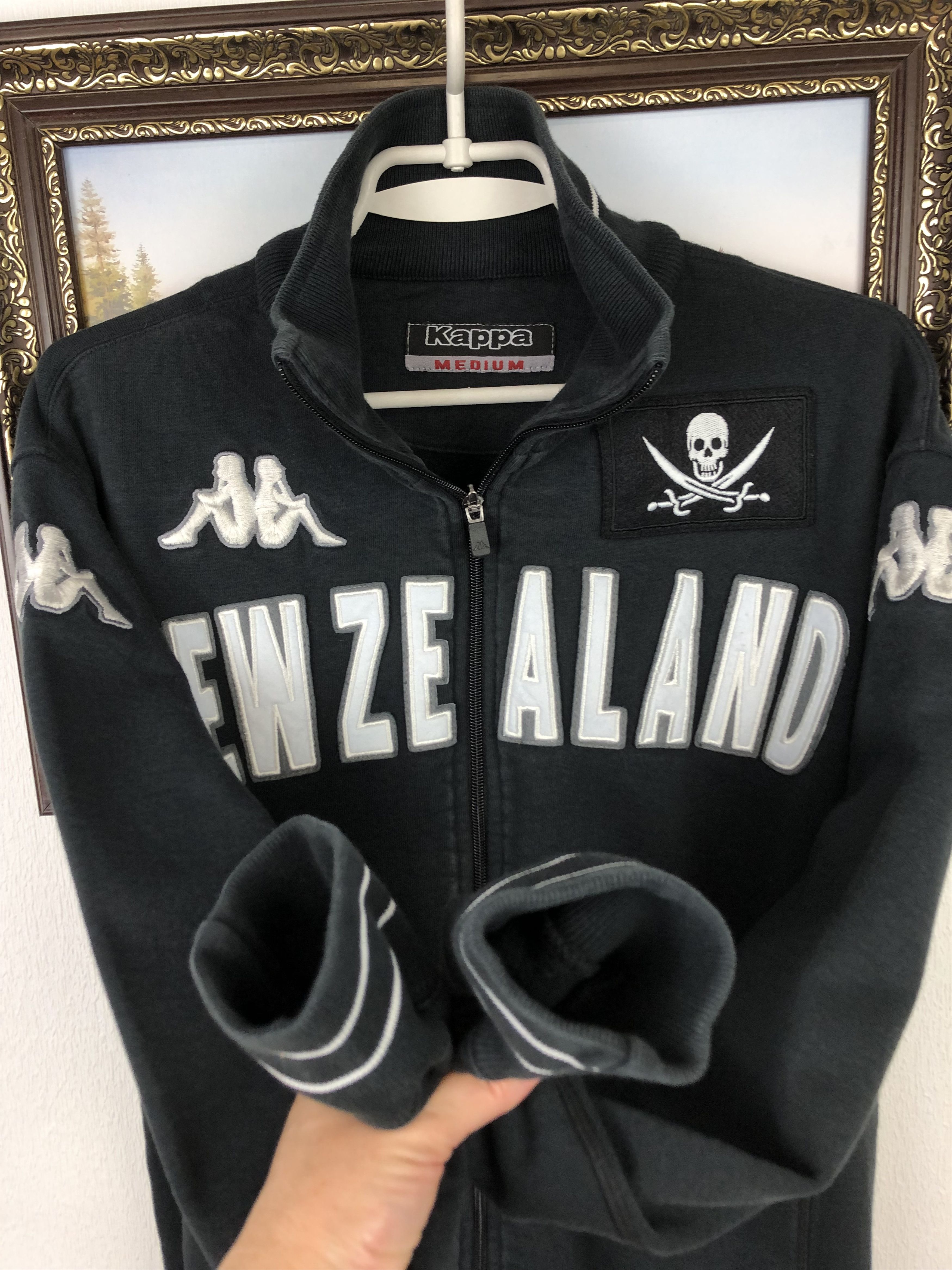 Vintage Kappa New Zealand Football Jacket Rugby Spell Out